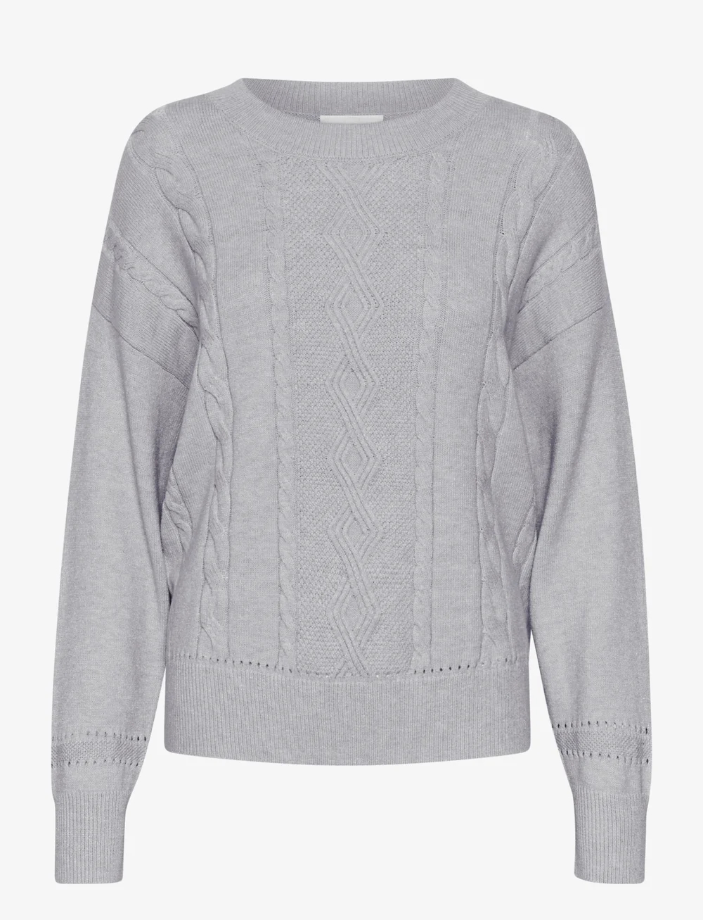 Cream - CRDela Knit Pullover - pullover - grey melange - 1