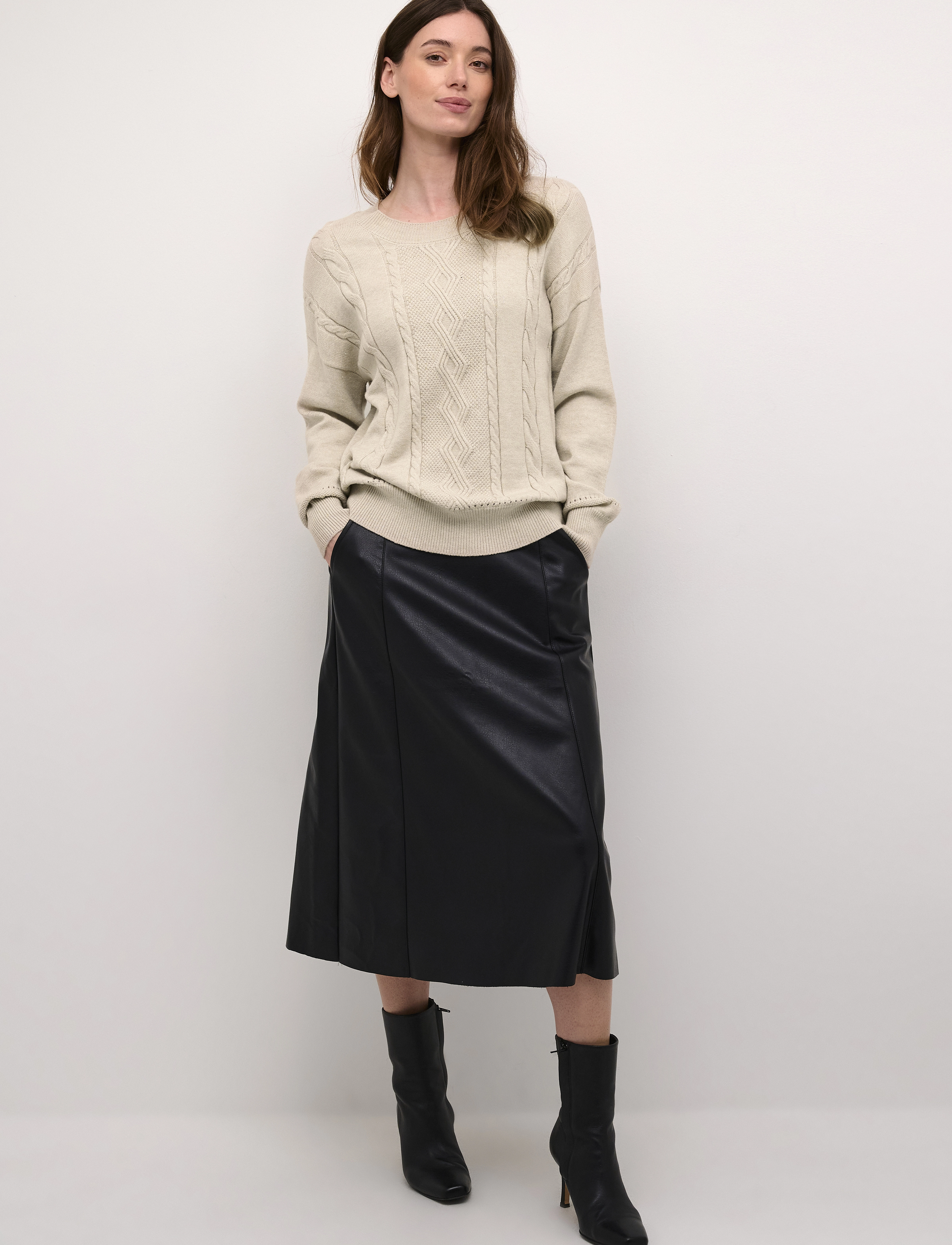 Cream - CRDela Knit Pullover - neulepuserot - oat melange - 3