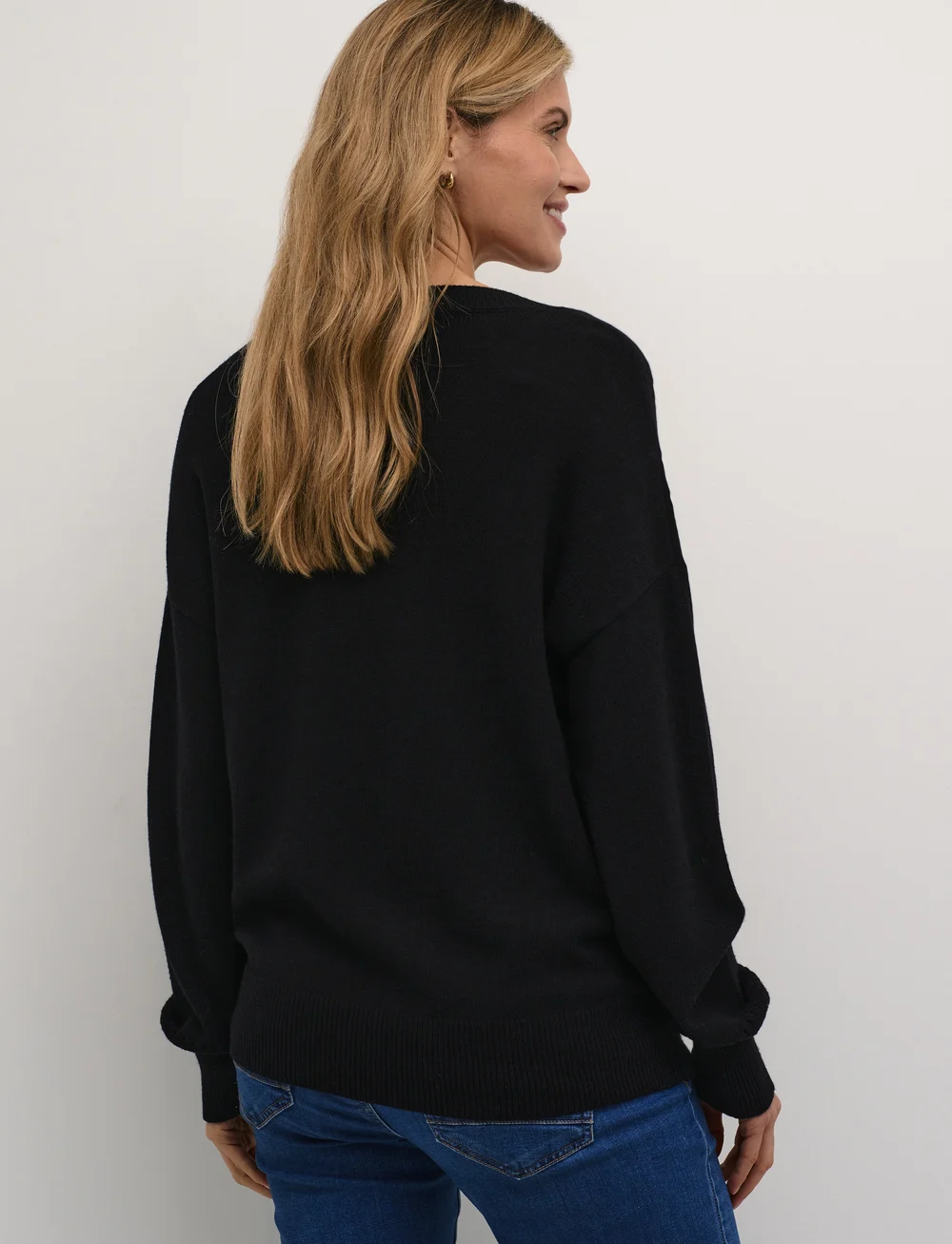 Cream - CRDela Knit Pullover - stickade tröjor - pitch black - 4