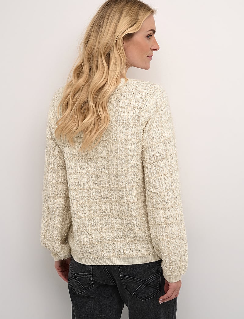 Cream - CRBilo Knit Blouse - pullover - eggnog check - 4