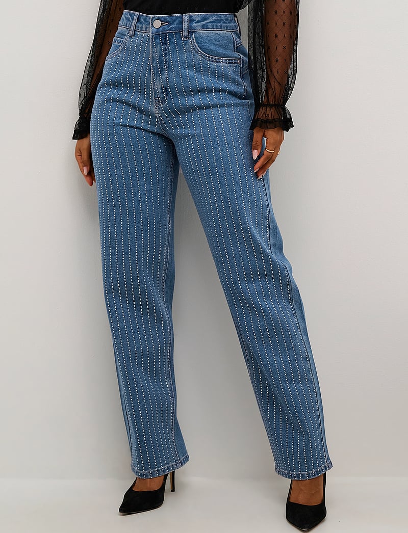 Cream - CRSine Jeans - Audrey Fit - sirge säärega teksad - rhinestone blue denim - 0