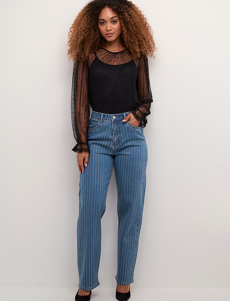 Cream - CRSine Jeans - Audrey Fit - sirge säärega teksad - rhinestone blue denim - 3