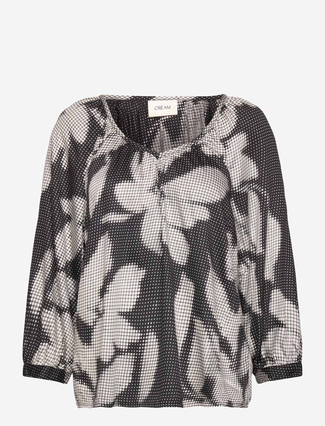 Cream - CROmma 3/4 SL Blouse - langærmede skjorter - black digi flower - 0