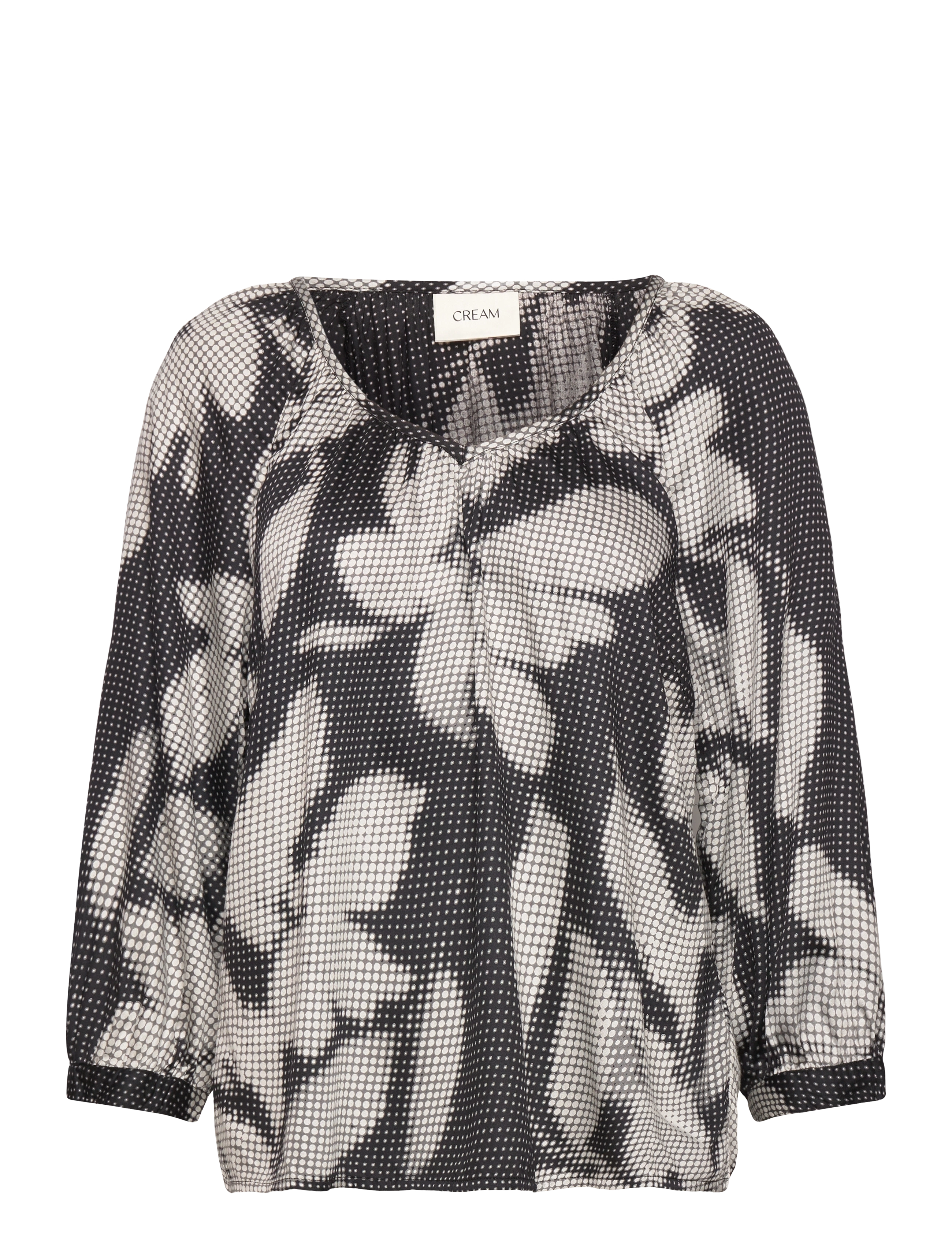 CROmma 3/4 SL Blouse - BLACK DIGI FLOWER