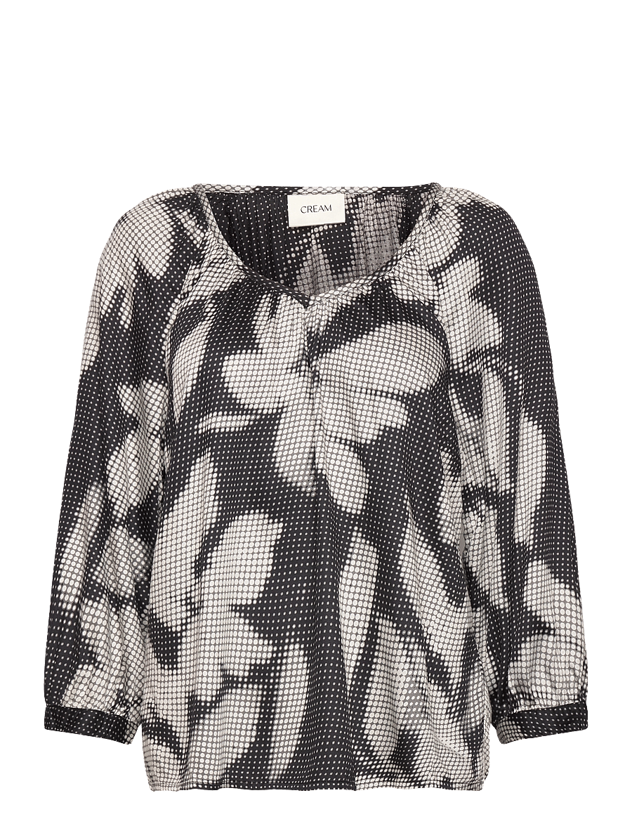 Cream - CROmma 3/4 SL Blouse - langärmlige hemden - black digi flower - 0