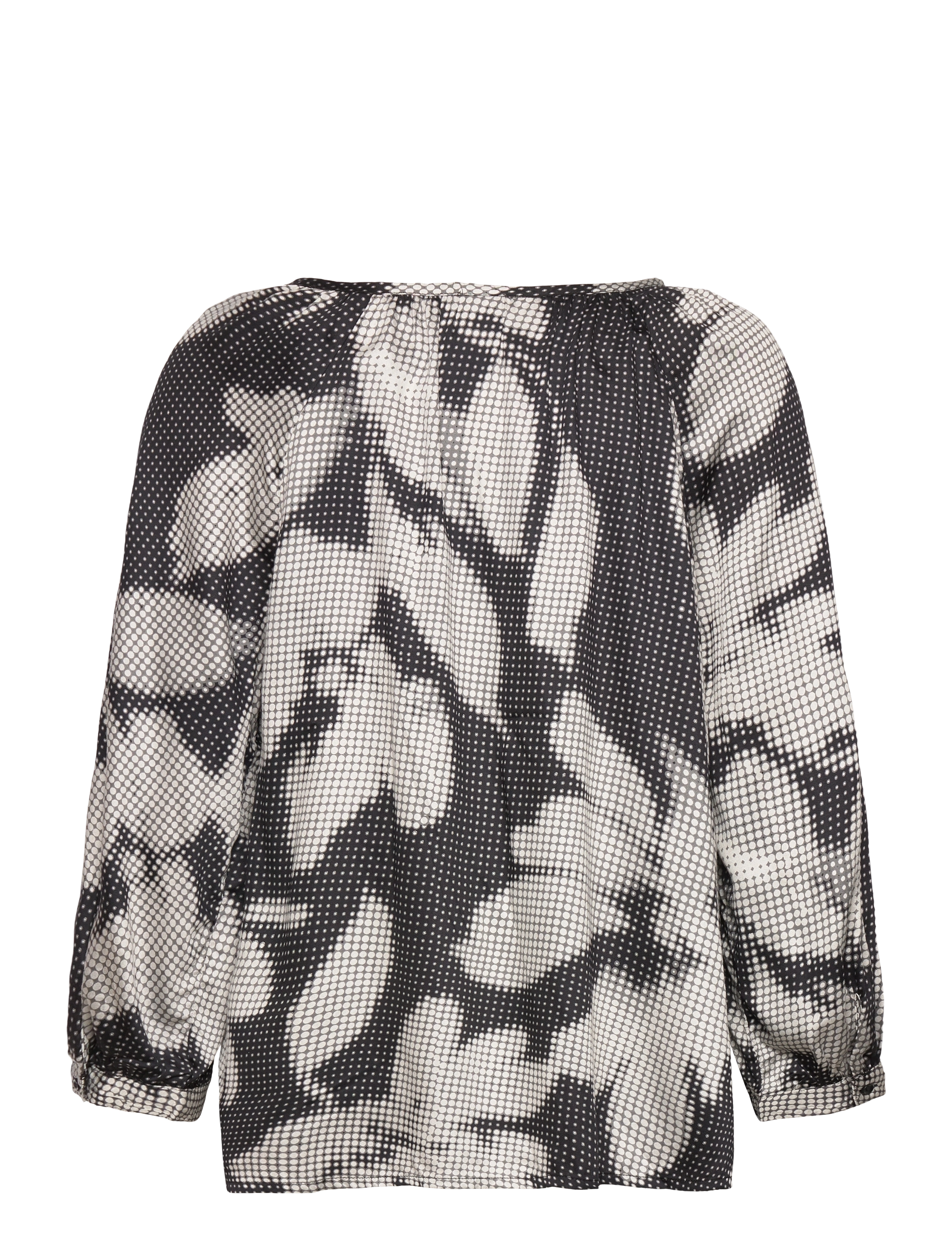Cream - CROmma 3/4 SL Blouse - långärmade skjortor - black digi flower - 1