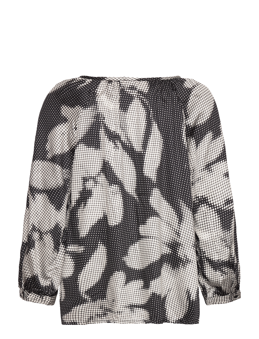 Cream - CROmma 3/4 SL Blouse - langärmlige hemden - black digi flower - 1