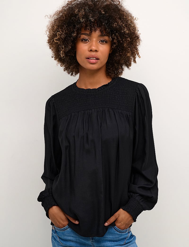 Cream - CRRinni SmockBlouse - långärmade blusar - pitch black - 0