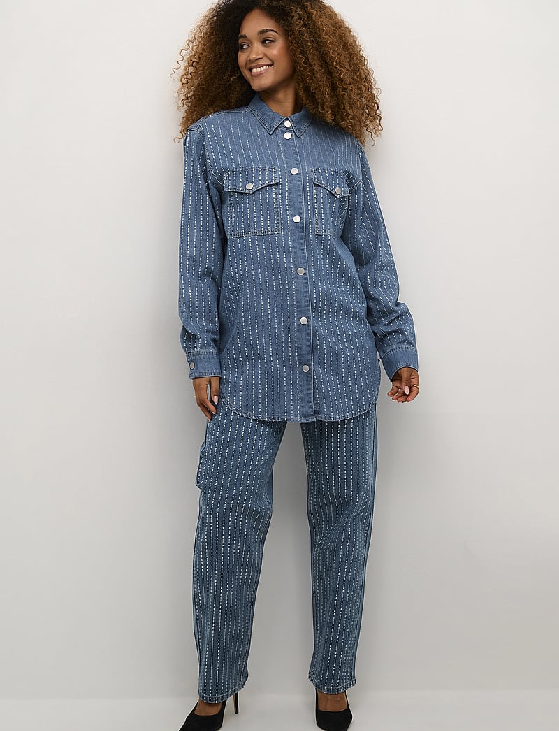 Cream - CRSine Shirt - langærmede skjorter - rhinestone blue denim - 0