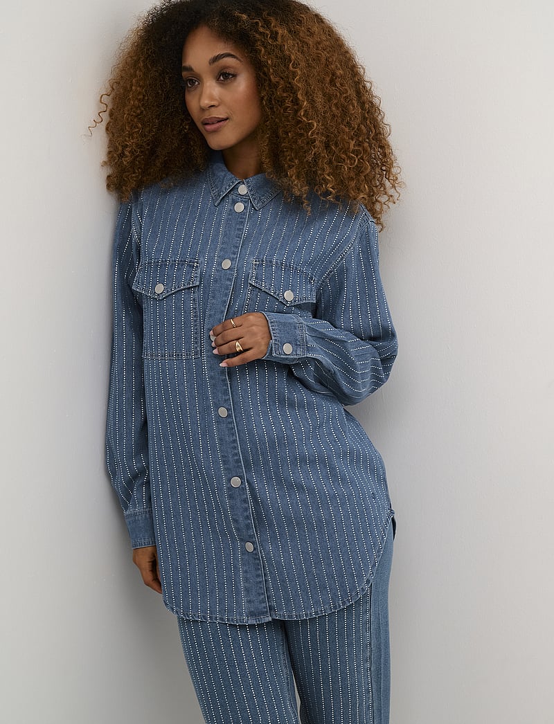 Cream - CRSine Shirt - langærmede skjorter - rhinestone blue denim - 5