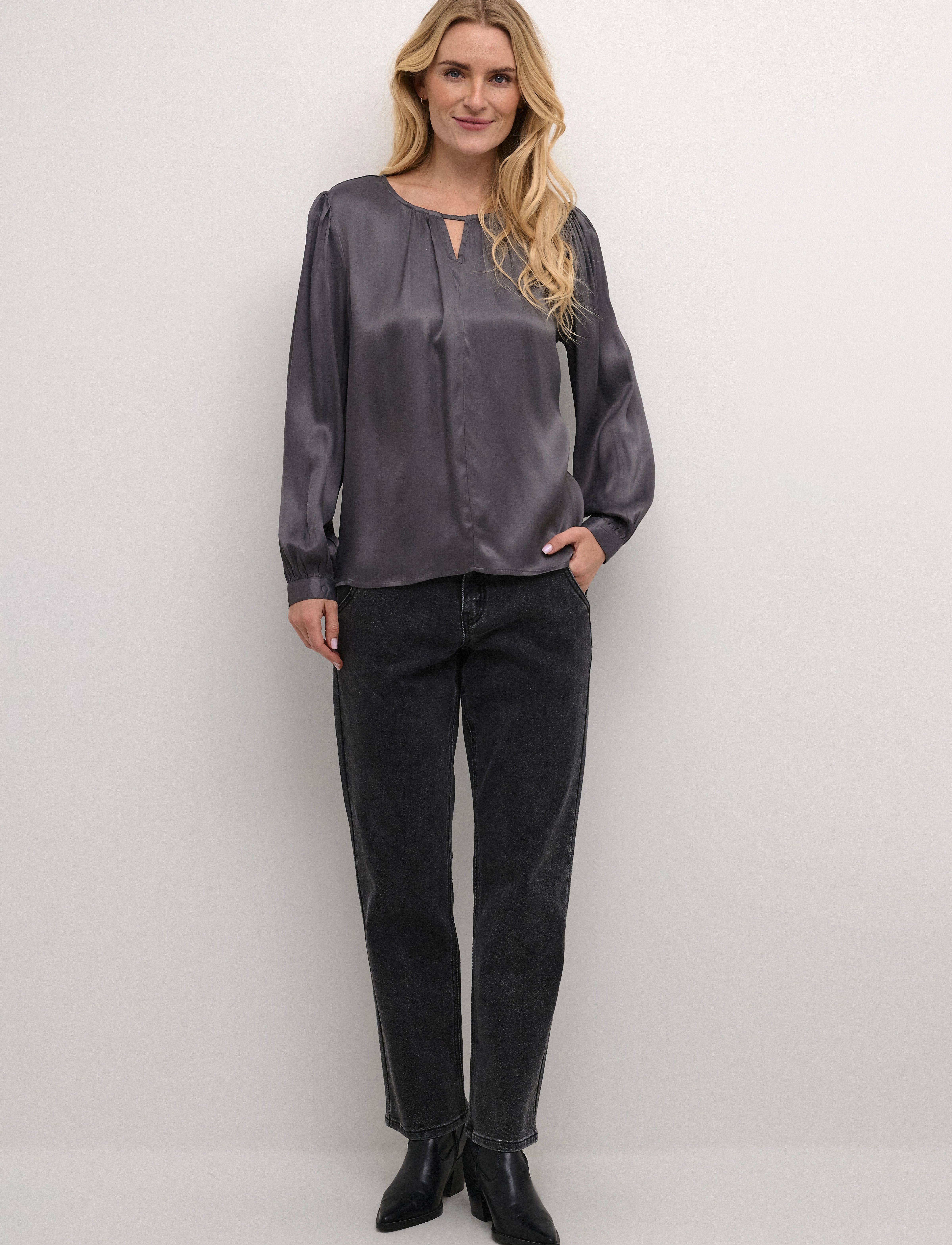 Cream - CRViria Long Sleeve Blouse - langærmede bluser - castlerock - 4