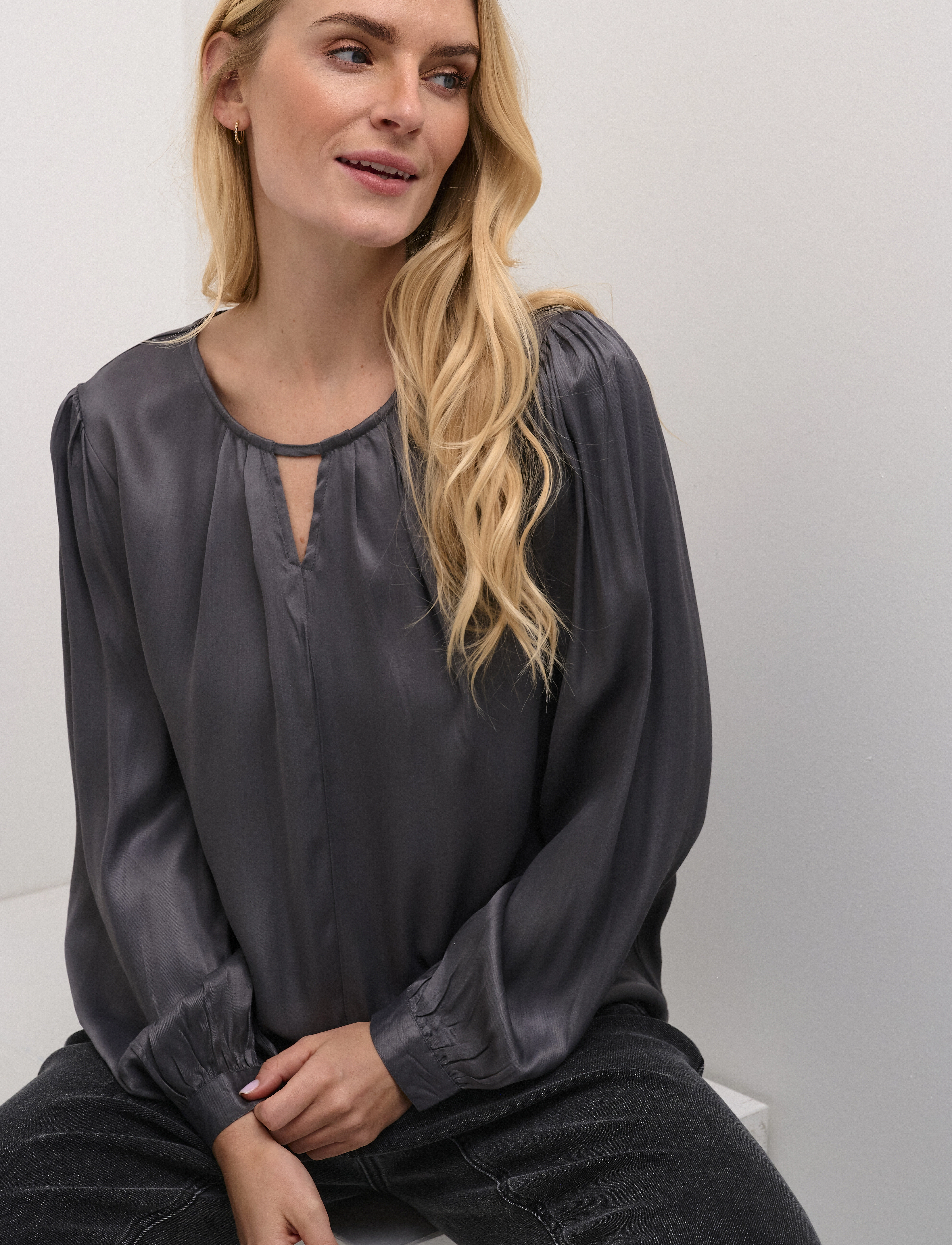 Cream - CRViria Long Sleeve Blouse - langærmede bluser - castlerock - 5