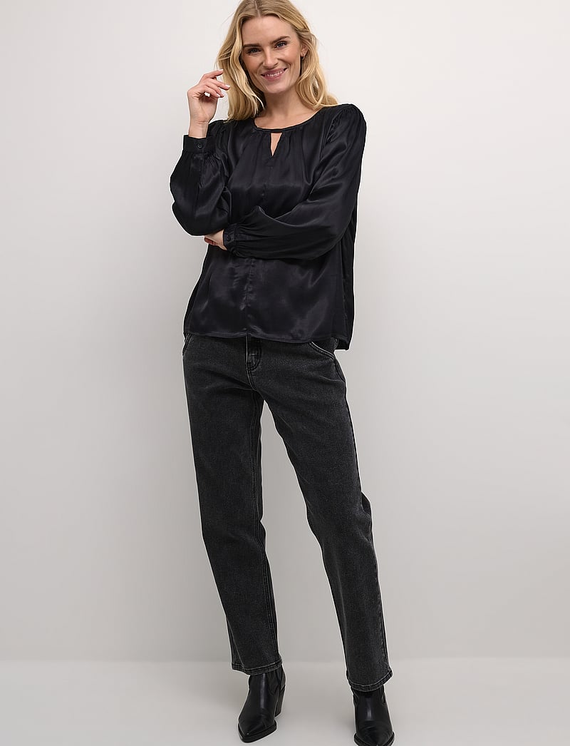 Cream - CRViria Long Sleeve Blouse - långärmade blusar - pitch black - 3