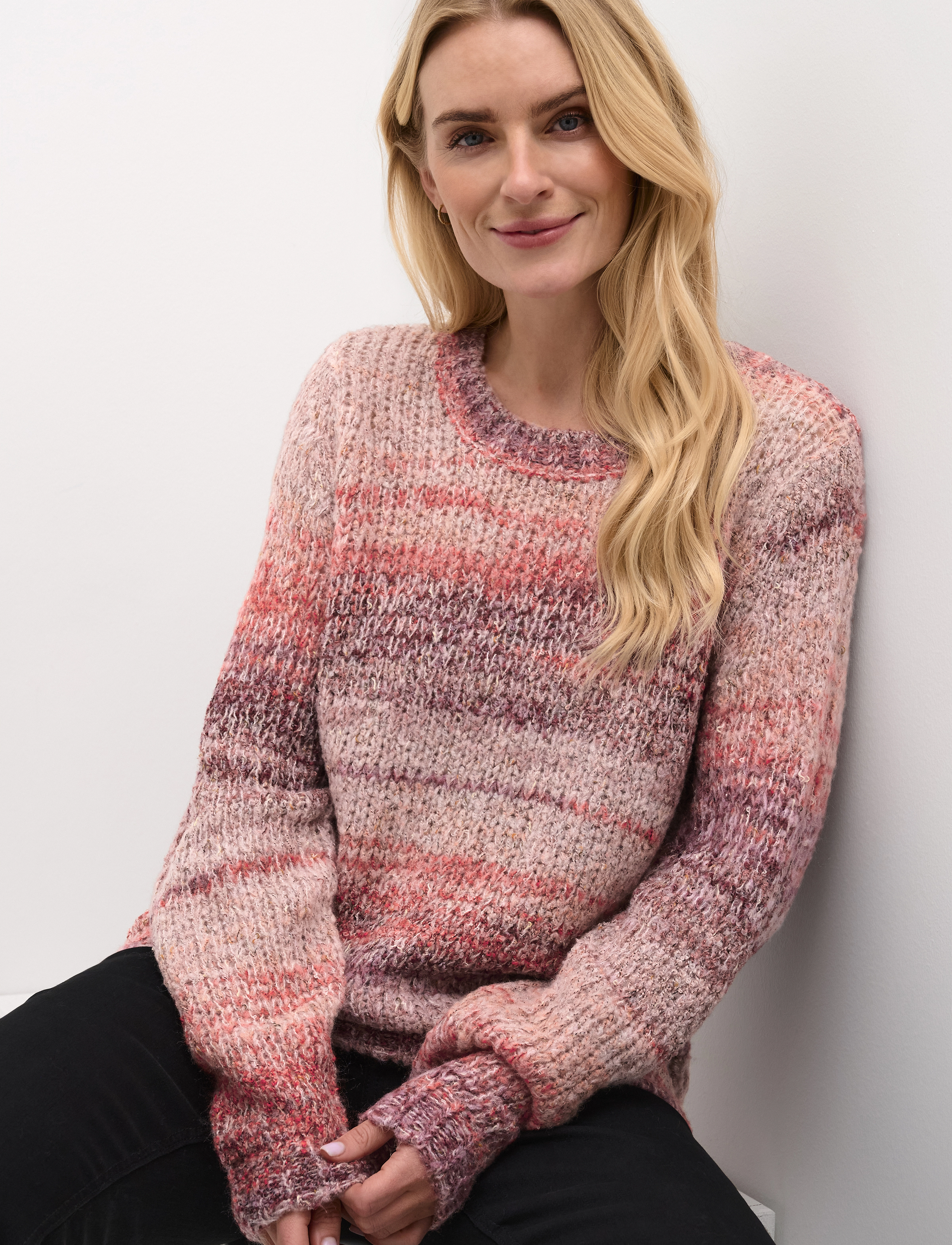 Cream - CRLila Knit Pullover - džemperi - red pink multi - 5