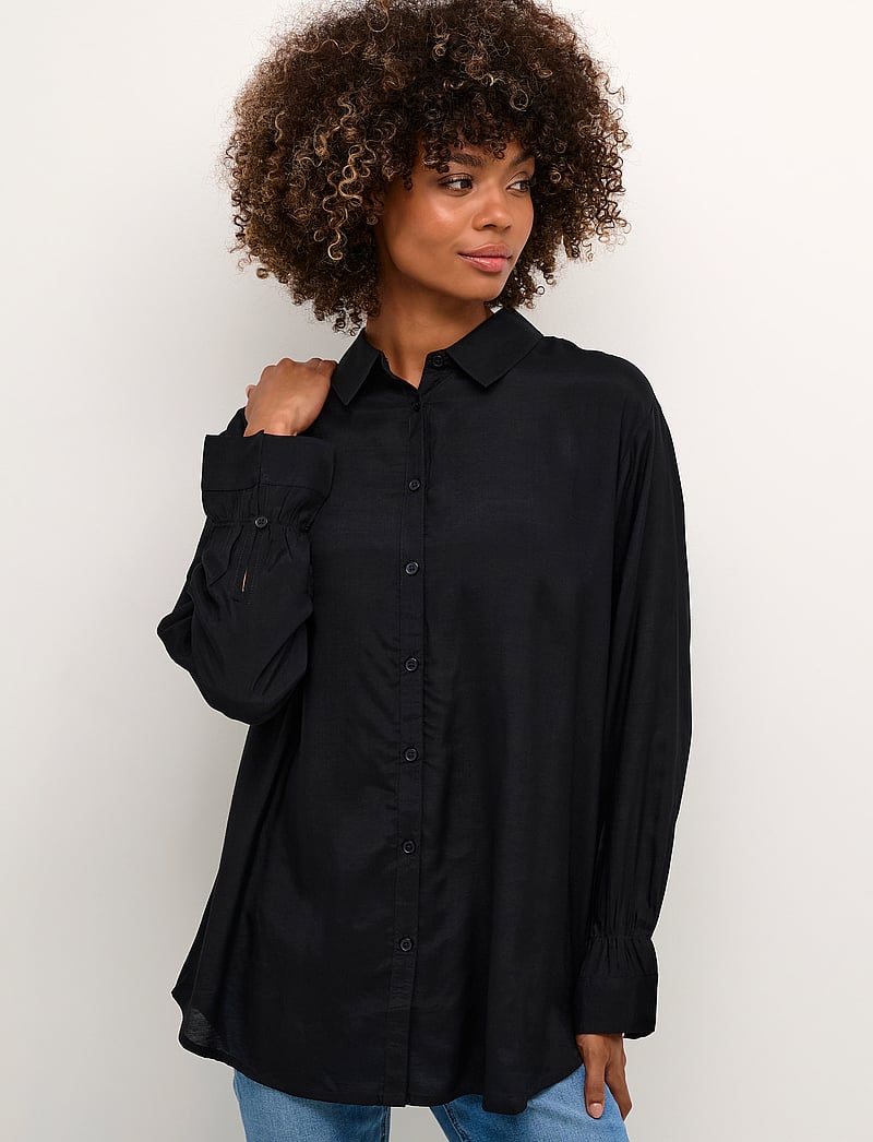 Cream - CRArina Shirt - pikkade varrukatega särgid - pitch black - 0