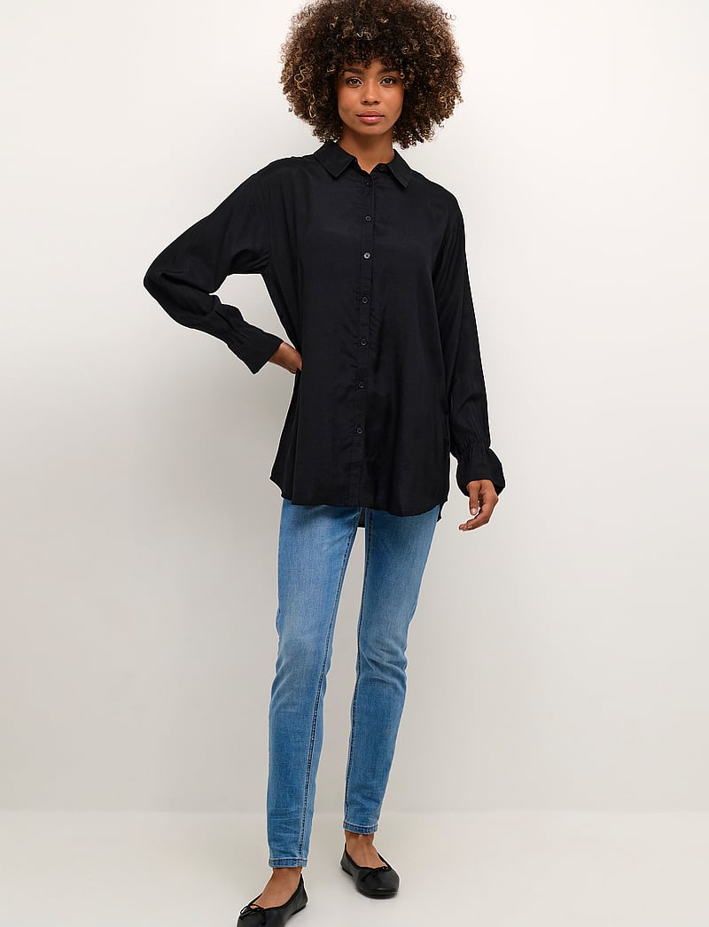 Cream - CRArina Shirt - pikkade varrukatega särgid - pitch black - 3