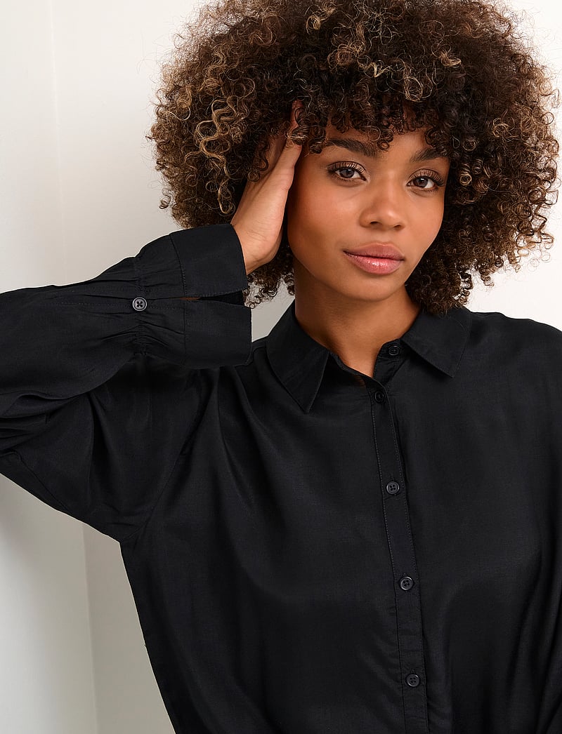 Cream - CRArina Shirt - pikkade varrukatega särgid - pitch black - 5