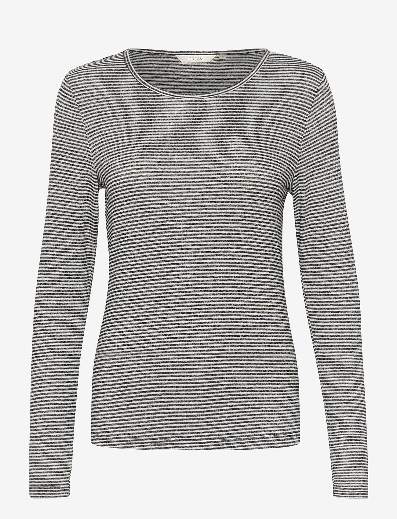 Cream - CRAmma LS T-Shirt - langærmede toppe - black/white stripe - 1