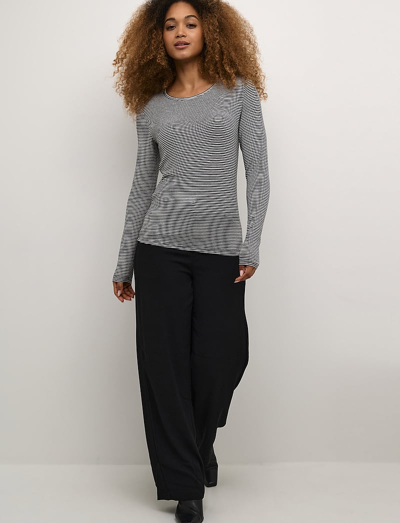 Cream - CRAmma LS T-Shirt - langærmede toppe - black/white stripe - 3