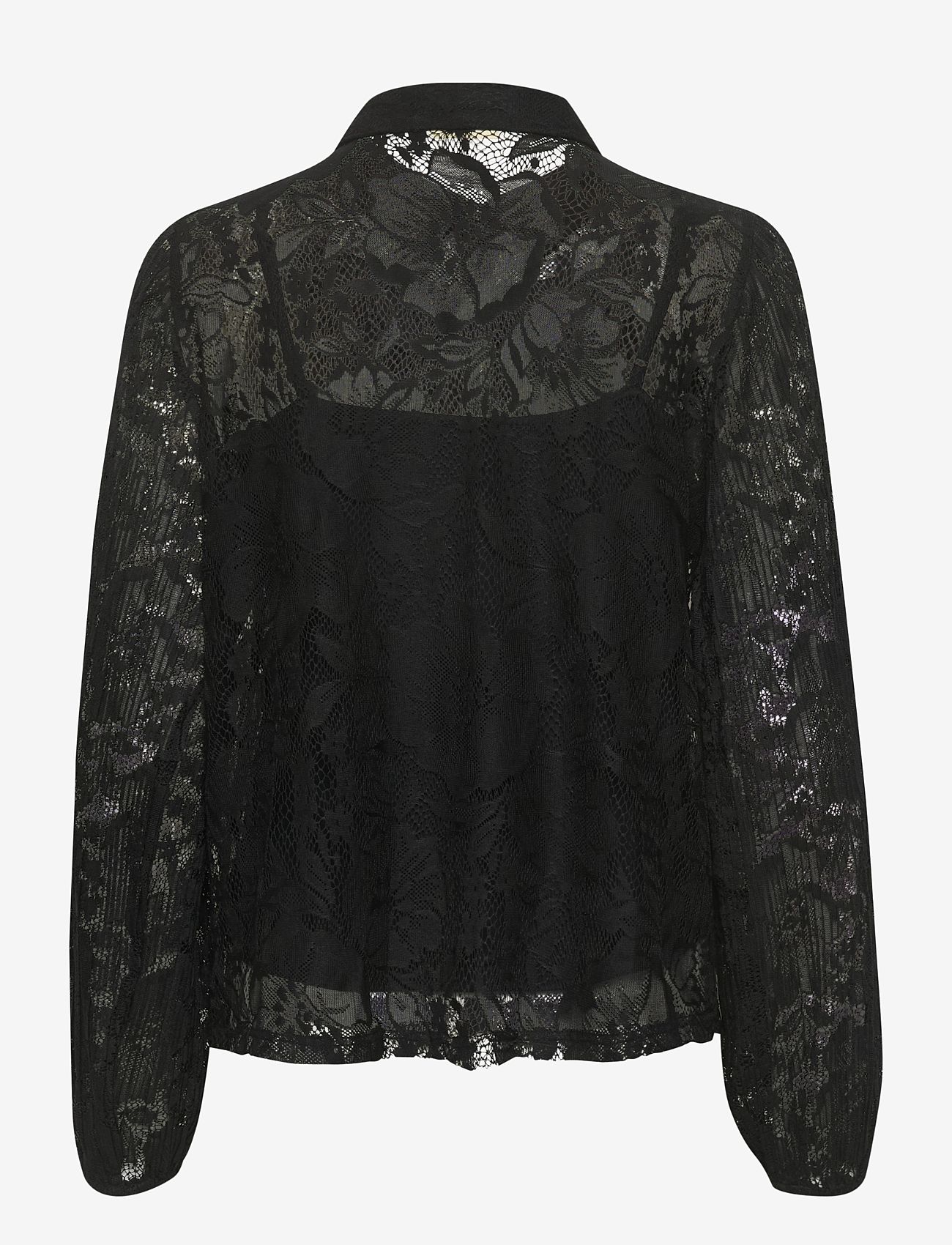 Cream - CRKanni Lace Shirt - langærmede skjorter - pitch black - 2