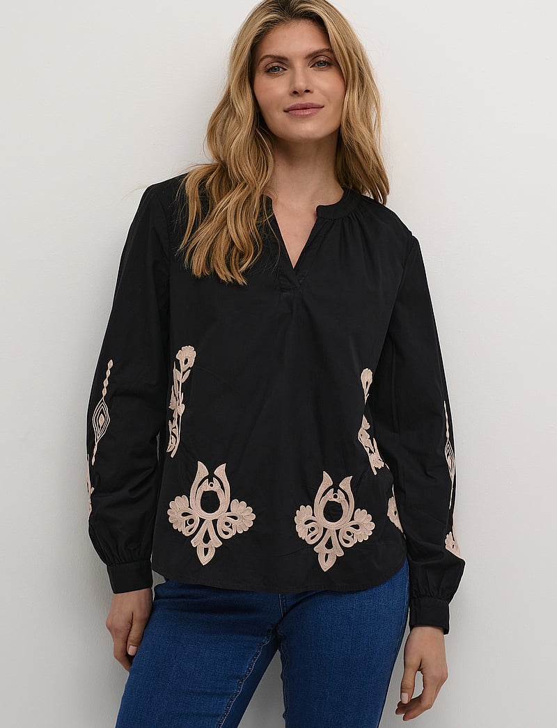 Cream - CRIpilo Blouse - long sleeved blouses - oriental black offwhite - 0