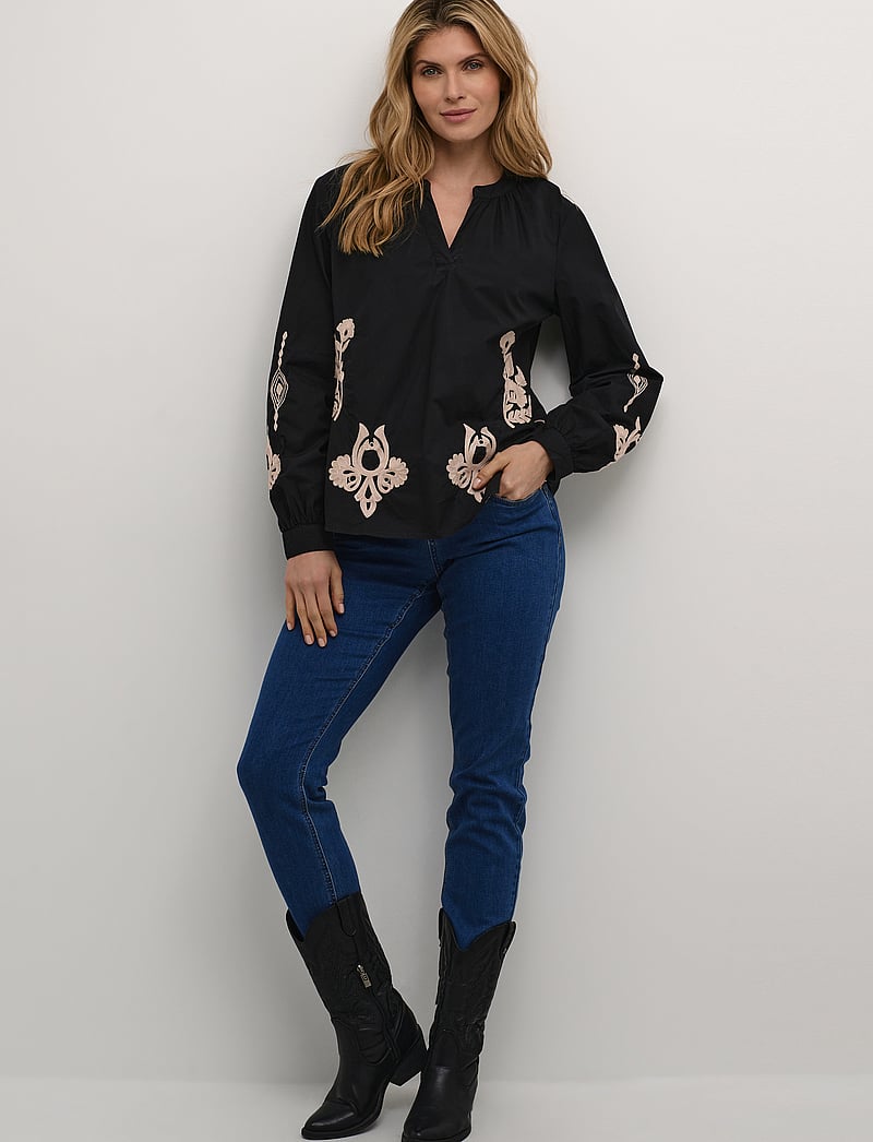 Cream - CRIpilo Blouse - long sleeved blouses - oriental black offwhite - 3