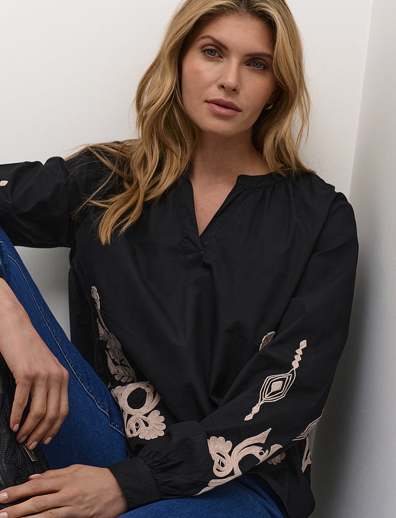 Cream - CRIpilo Blouse - long sleeved blouses - oriental black offwhite - 5