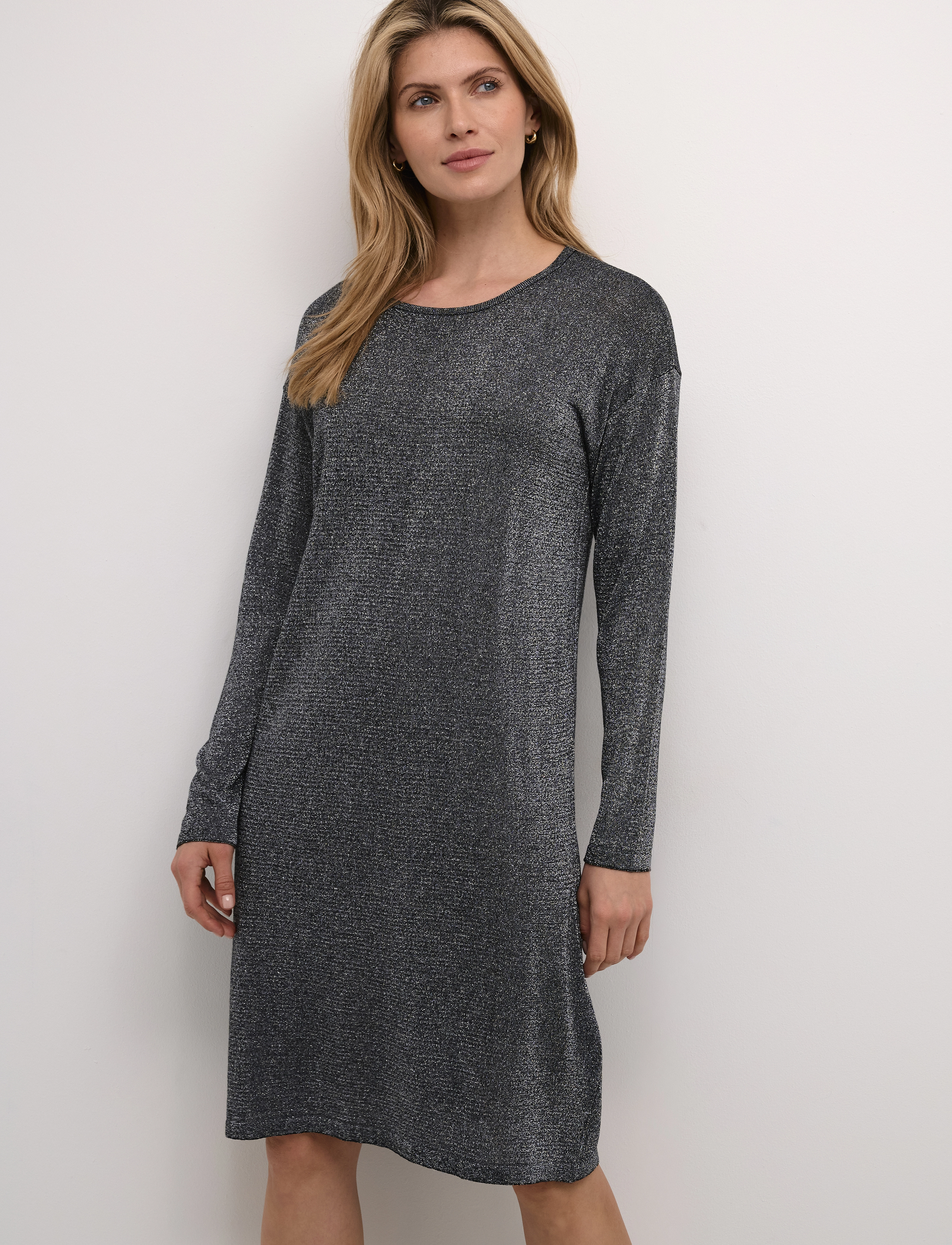 Cream CRJolly Knit Dress - Strickkleider - PITCH BLACK / grey