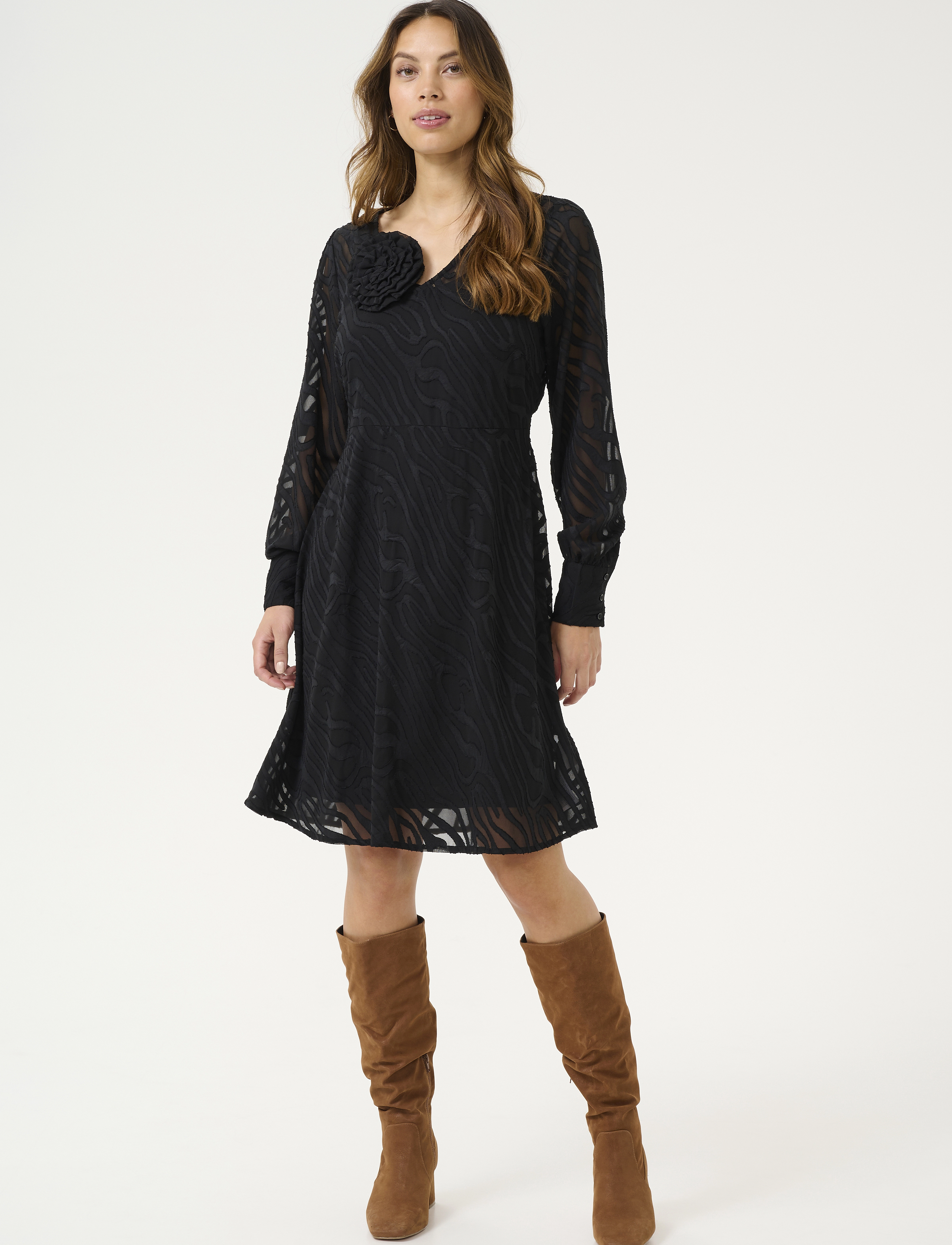 Cream - CRYana Dress - blondekjoler - pitch black animal - 3