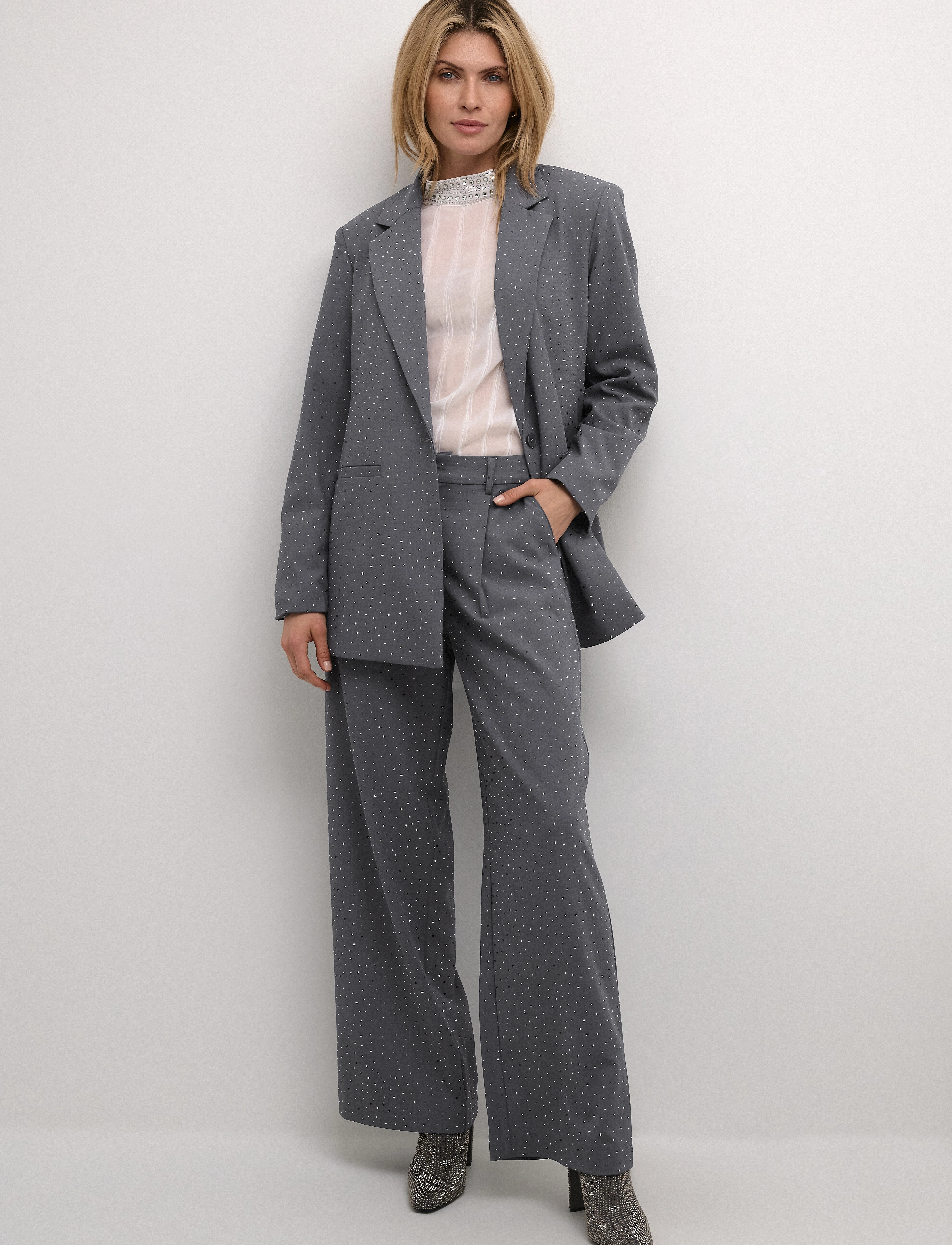 Cream - CRCarol Blazer - grey melange - 3