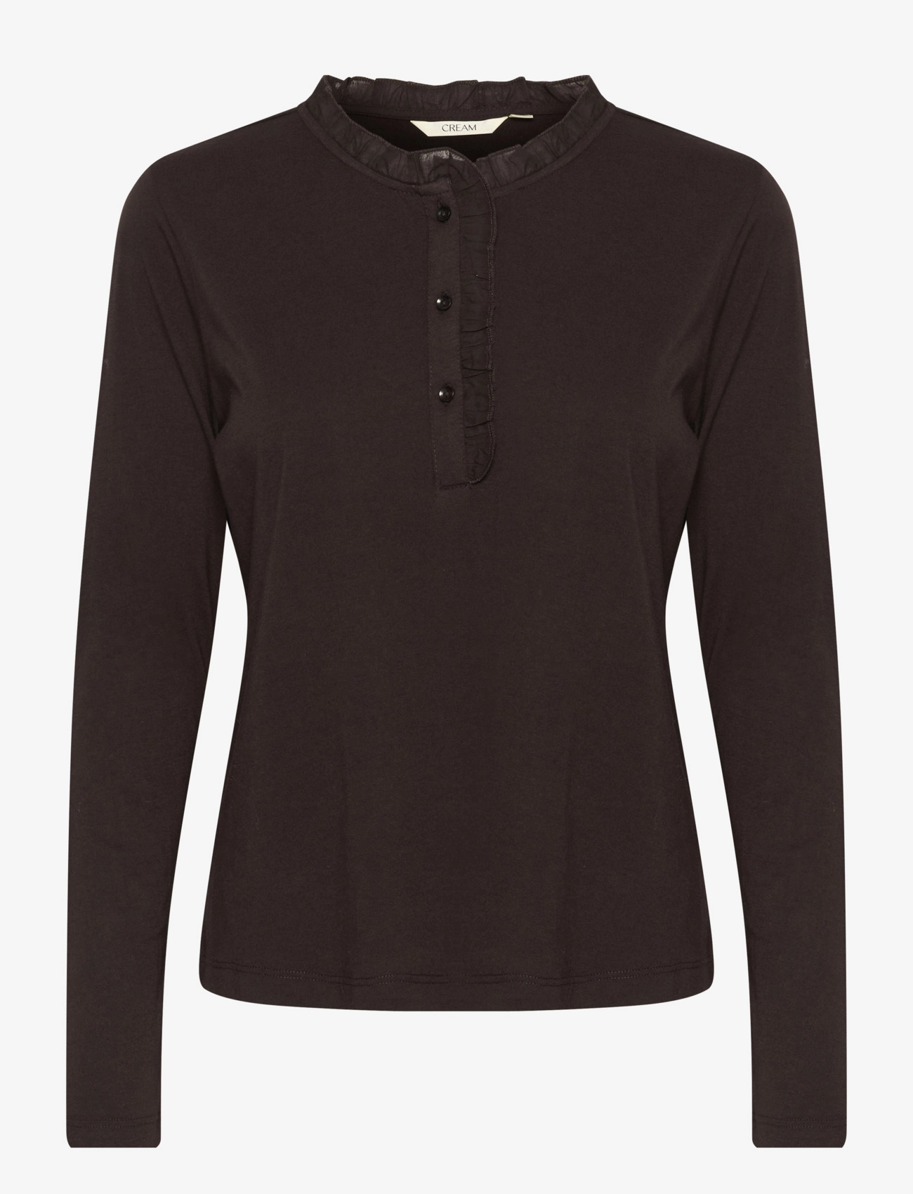 Cream CRNaia flounce blouse - Bluser - CHOCOLATE PLUM / black