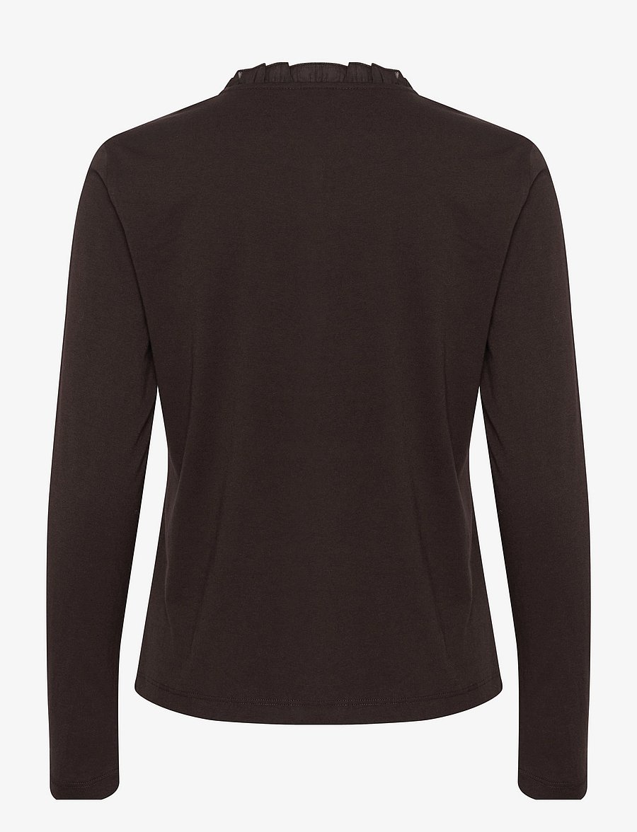 Cream - CRNaia flounce blouse - langärmlige blusen - chocolate plum - 2