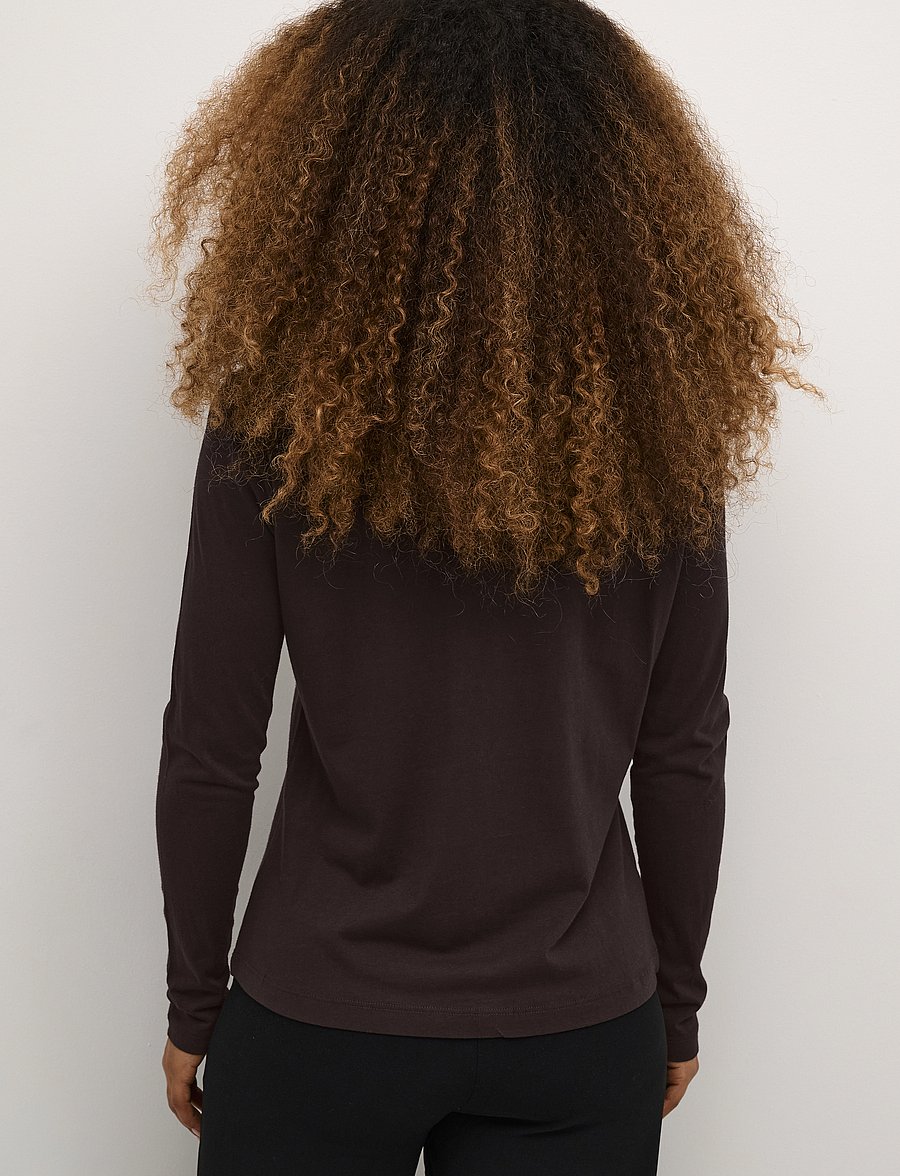 Cream - CRNaia flounce blouse - langärmlige blusen - chocolate plum - 4