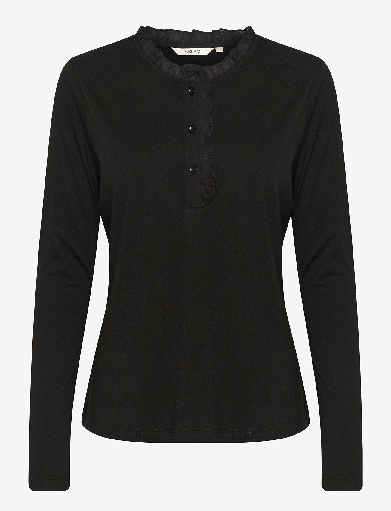 Cream - CRNaia flounce blouse - langærmede bluser - pitch black - 1