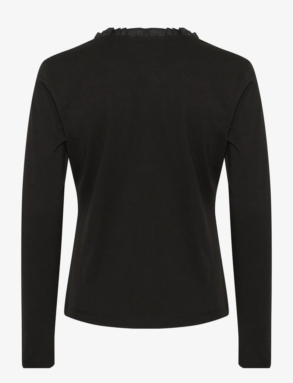 Cream - CRNaia flounce blouse - långärmade blusar - pitch black - 2