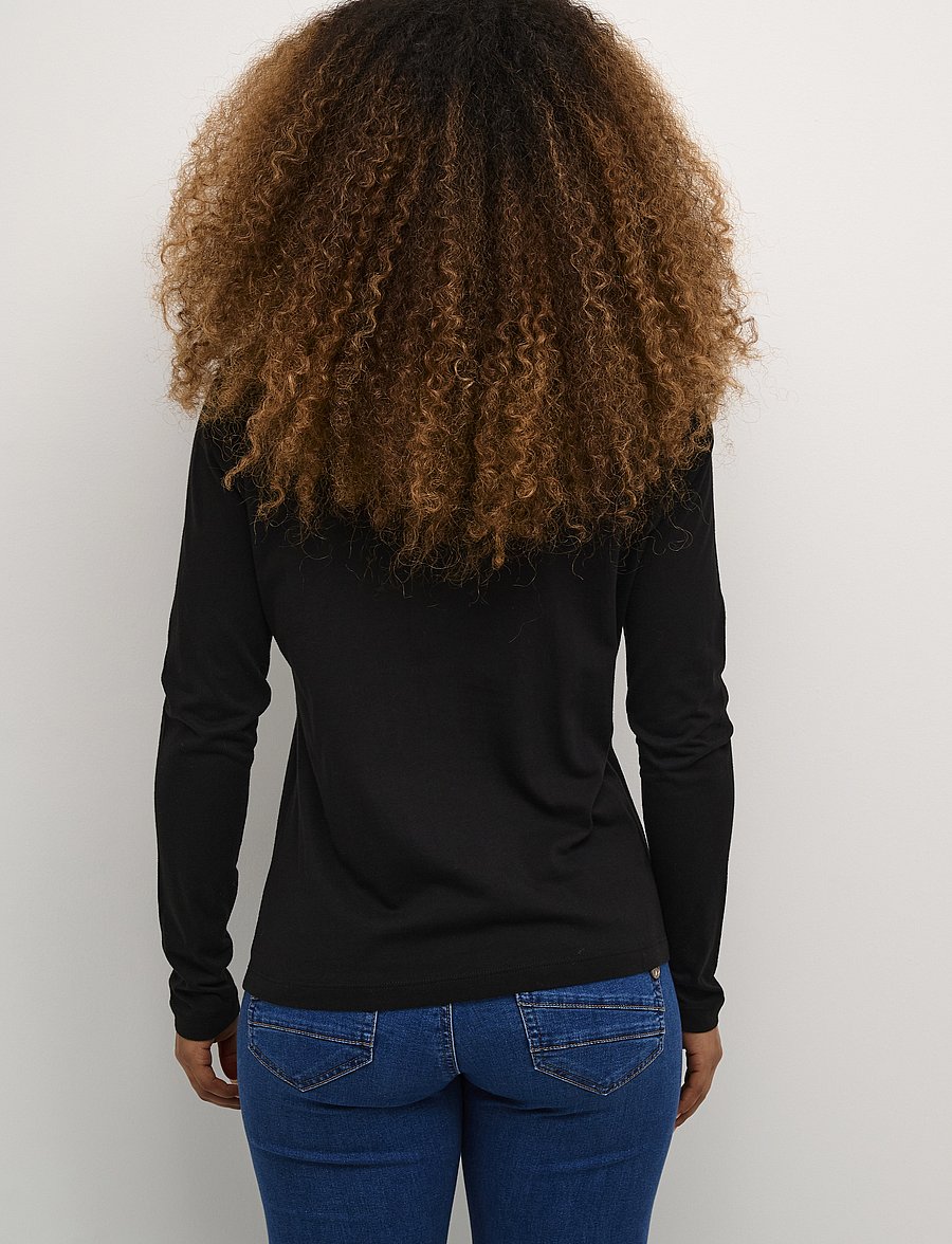 Cream - CRNaia flounce blouse - langærmede bluser - pitch black - 4