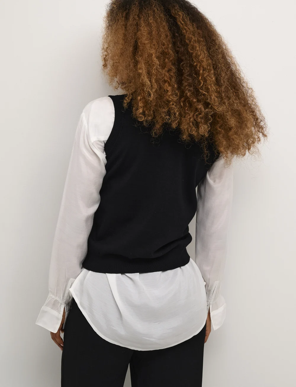 Cream - CRVillea Knit Vest - kootud vestid - pitch black - 4