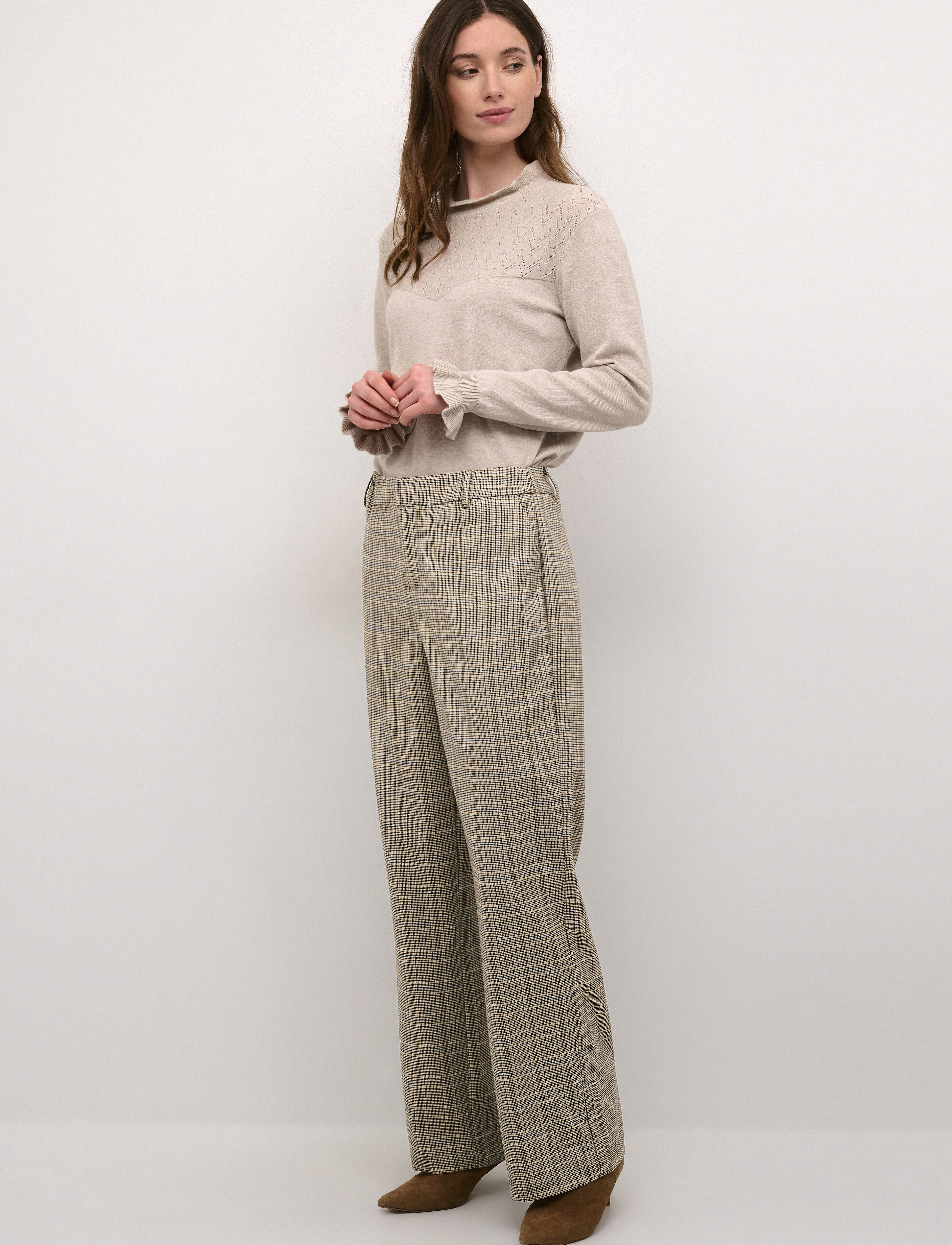 Cream CRImogen Pant - Bukser - ANCIENT SCROLL CHECK / brown