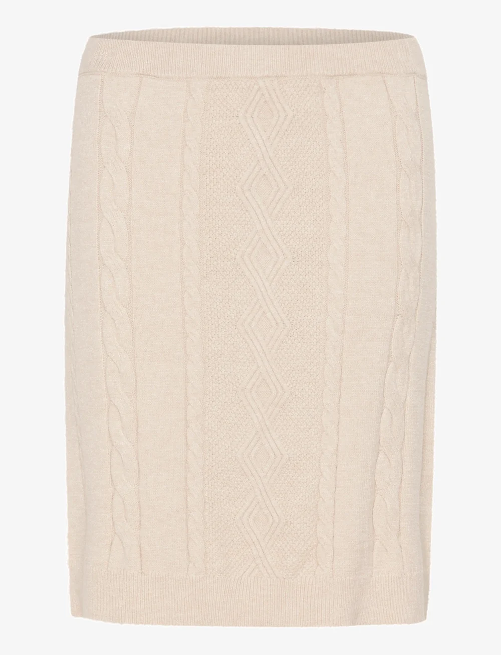 Cream - CRDela Short Knit Skirt - adīti svārki - oat melange - 1
