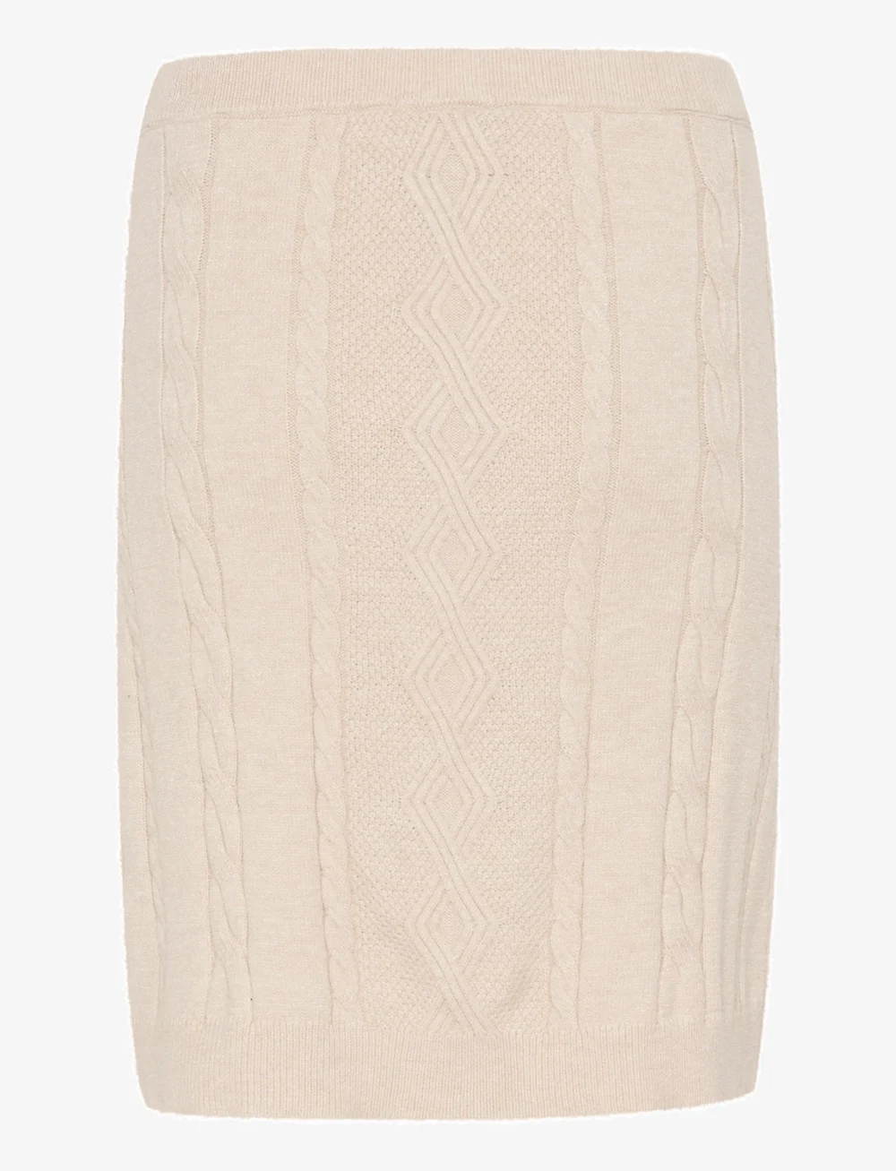 Cream - CRDela Short Knit Skirt - adīti svārki - oat melange - 2