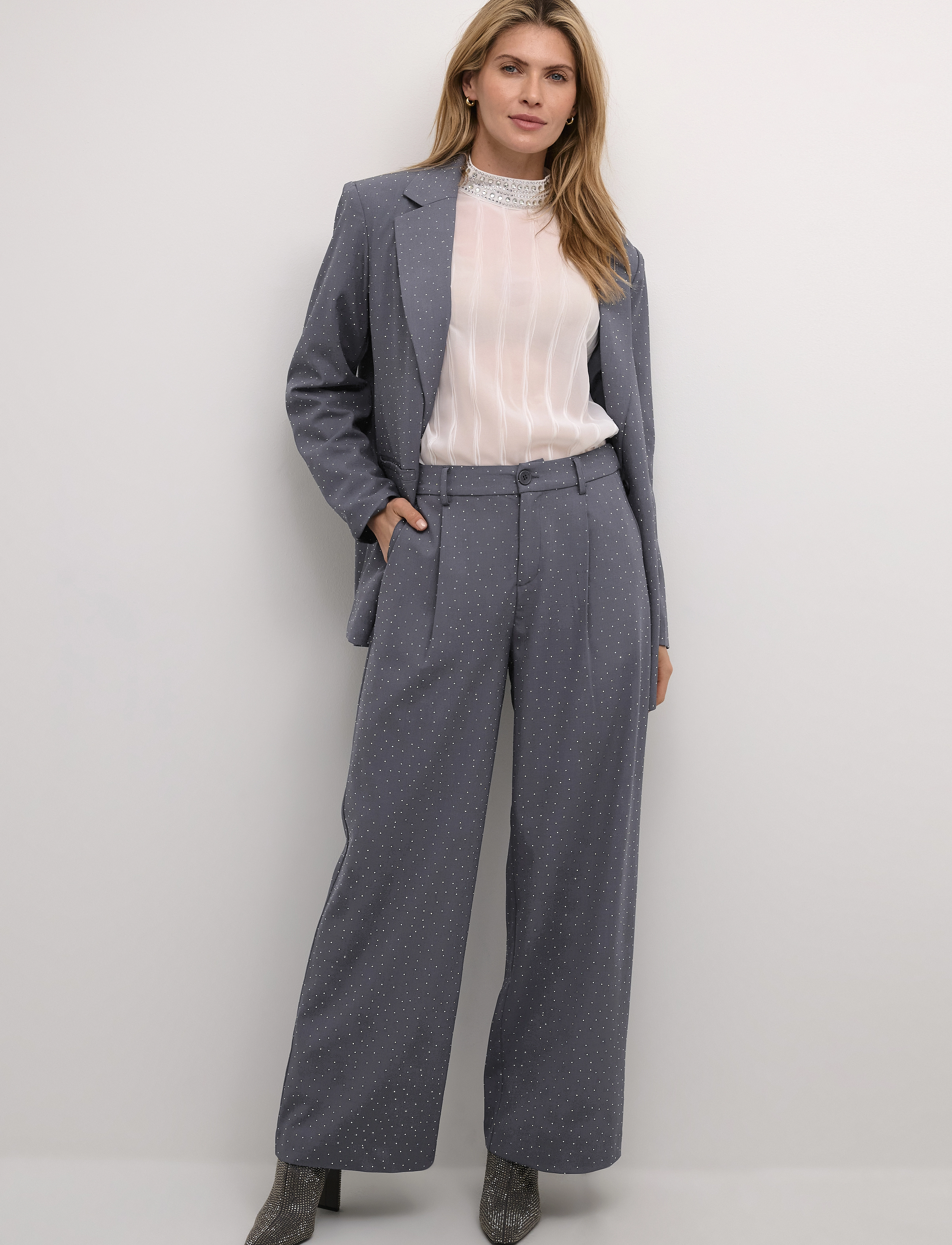 Cream - CRCarol Pant - festtøj til outletpriser - grey melange - 3