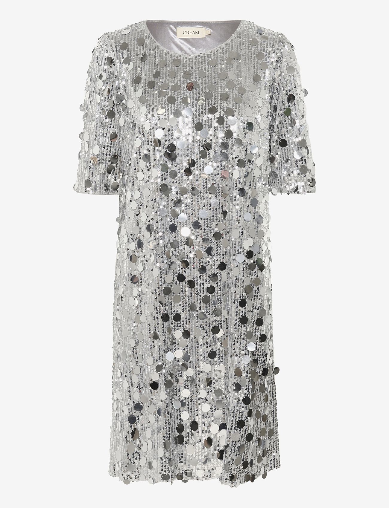 Cream - CRShine Short Dress - festkjoler - silver sequins - 0