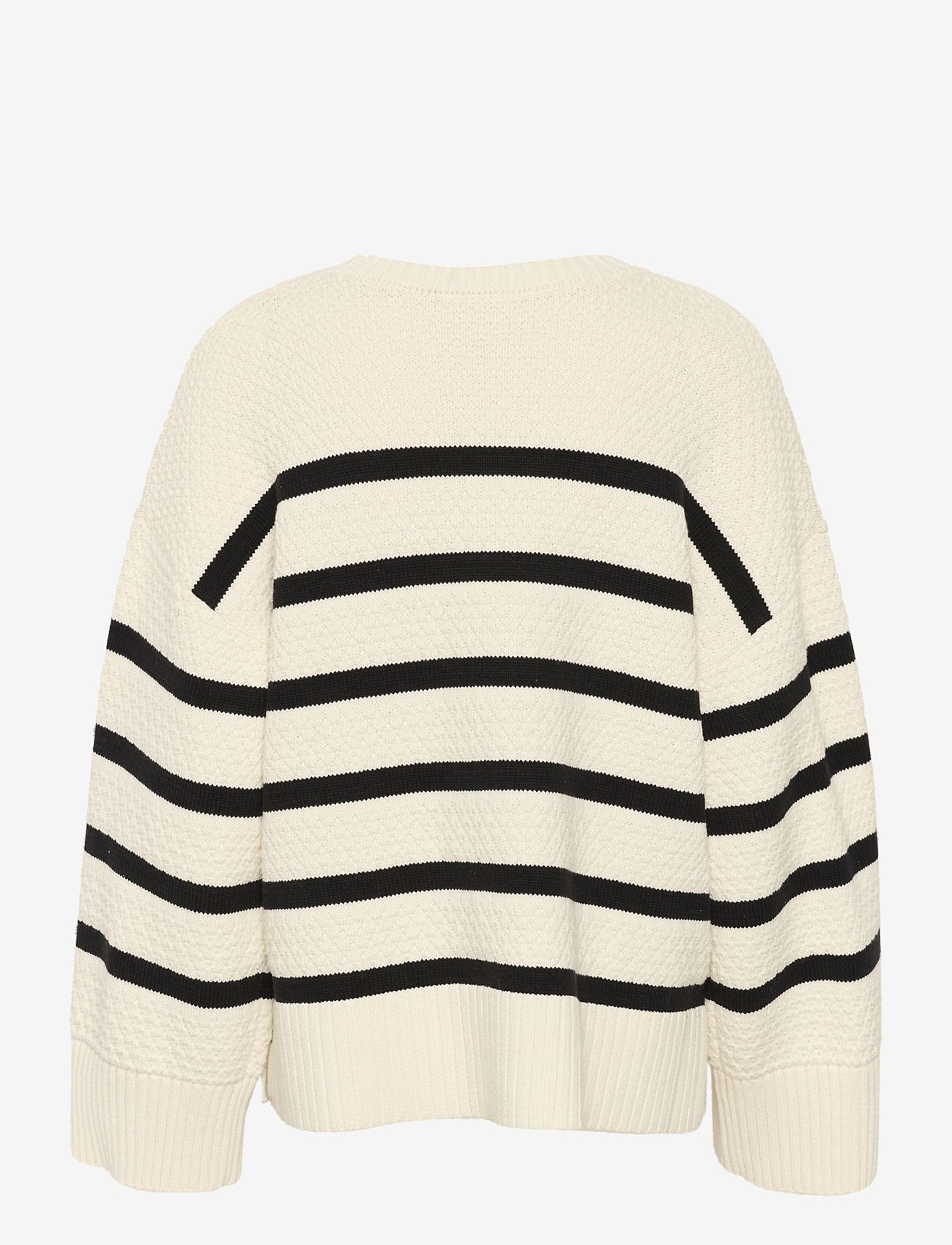 Cream - CRSoffie O-neck Pulliover - herbstliche kleidung - eggnog black stripe - 1