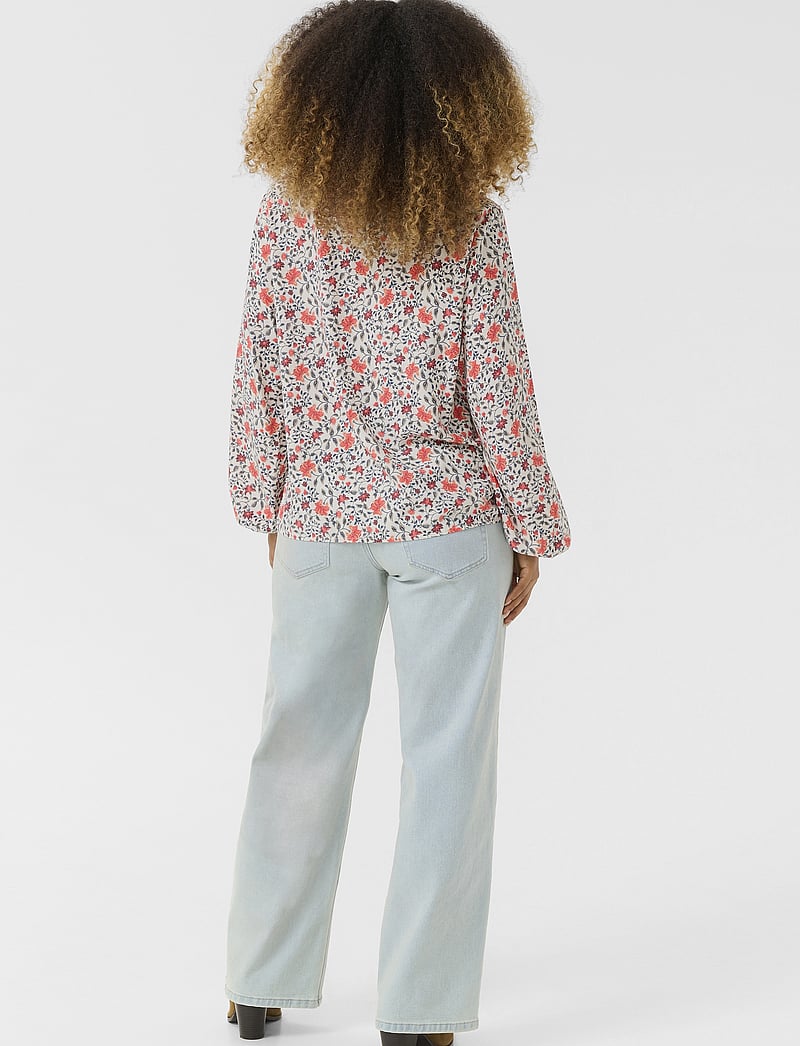 Cream - CRNaomi Flounce Blouse - långärmade blusar - porcelain rose flower - 4