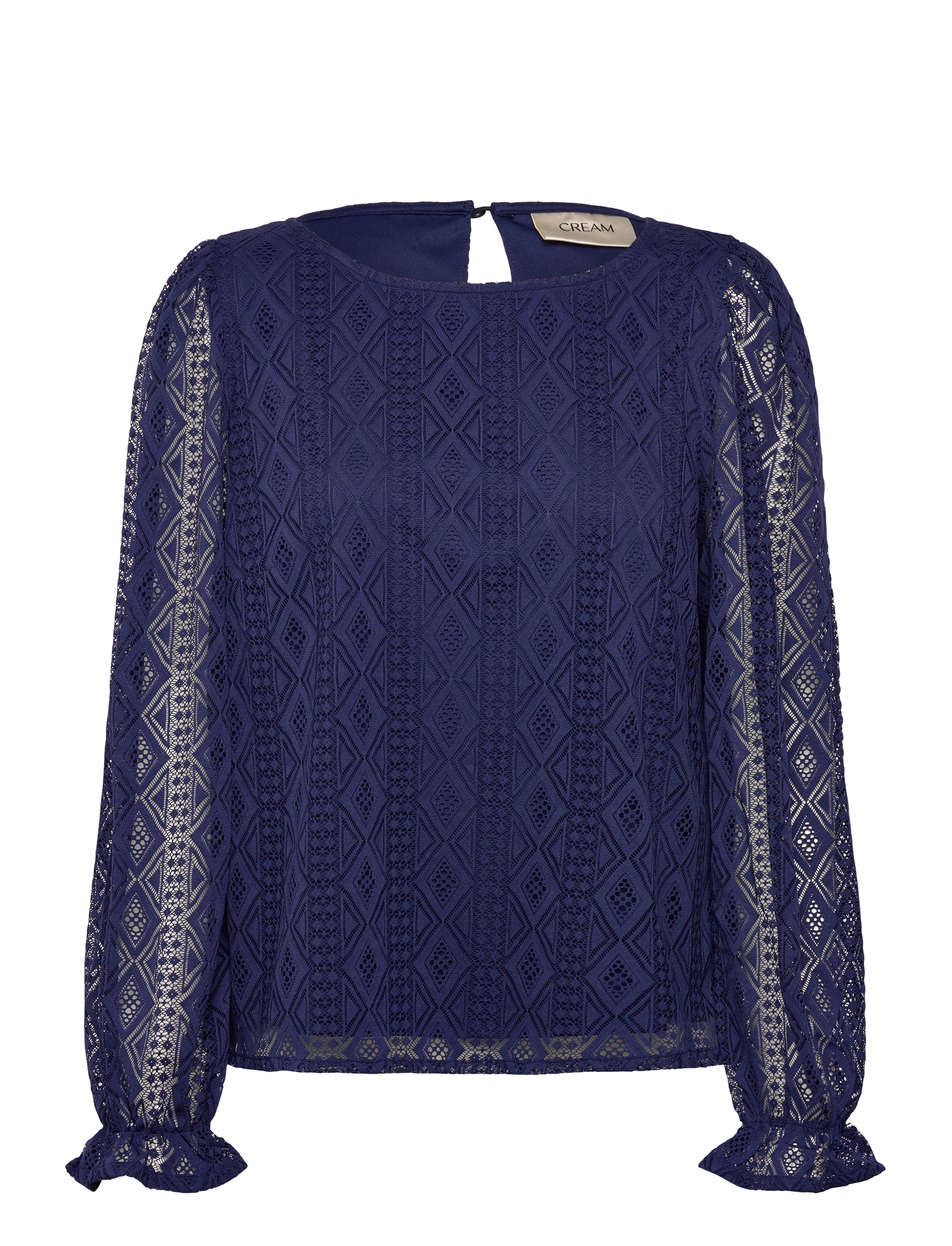 Cream Crvalerie Blouse, Kvinder, Blonde Bluse, Navy, Str: 34