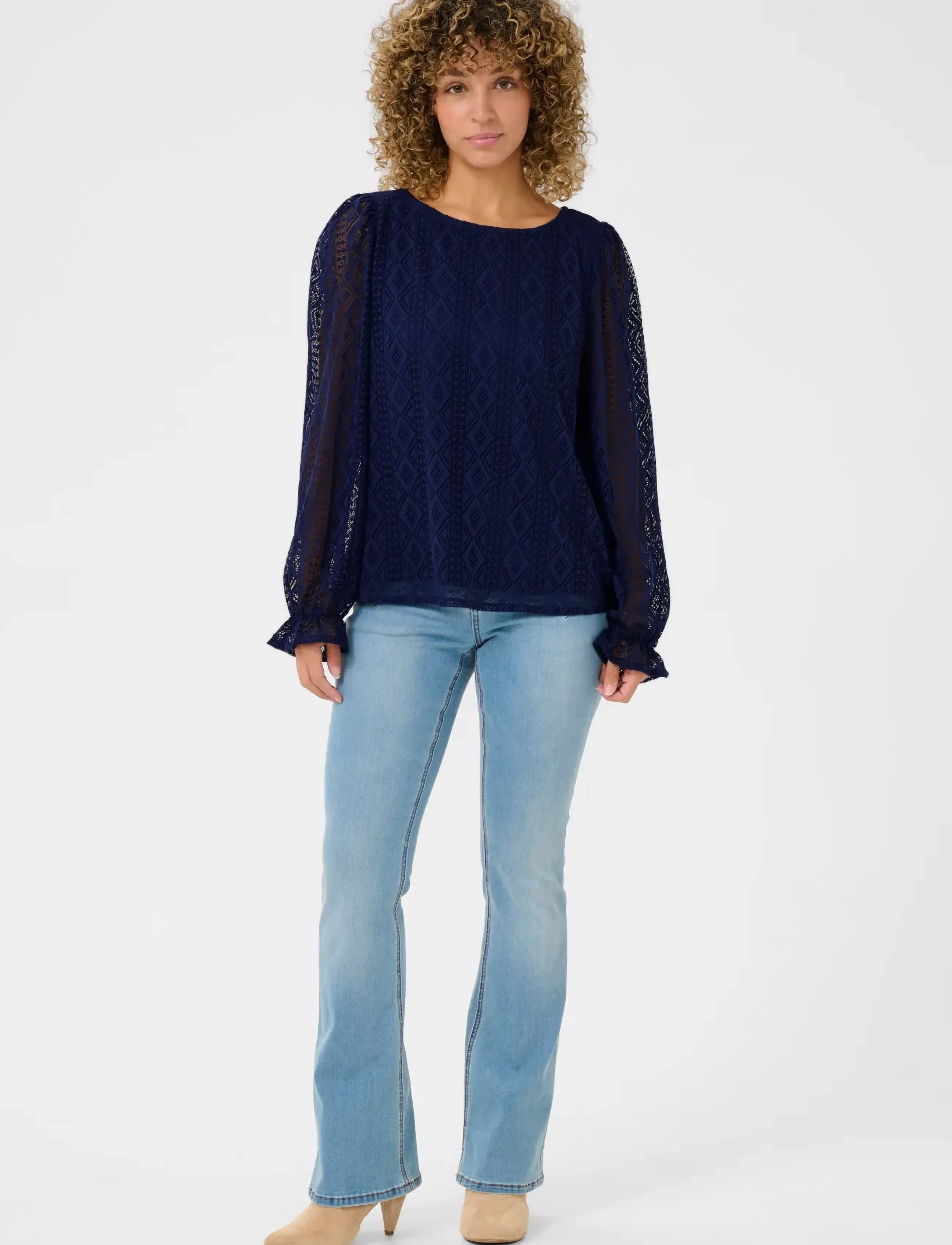 Cream - CRValerie Blouse - long-sleeved blouses - ocean cavern - 0