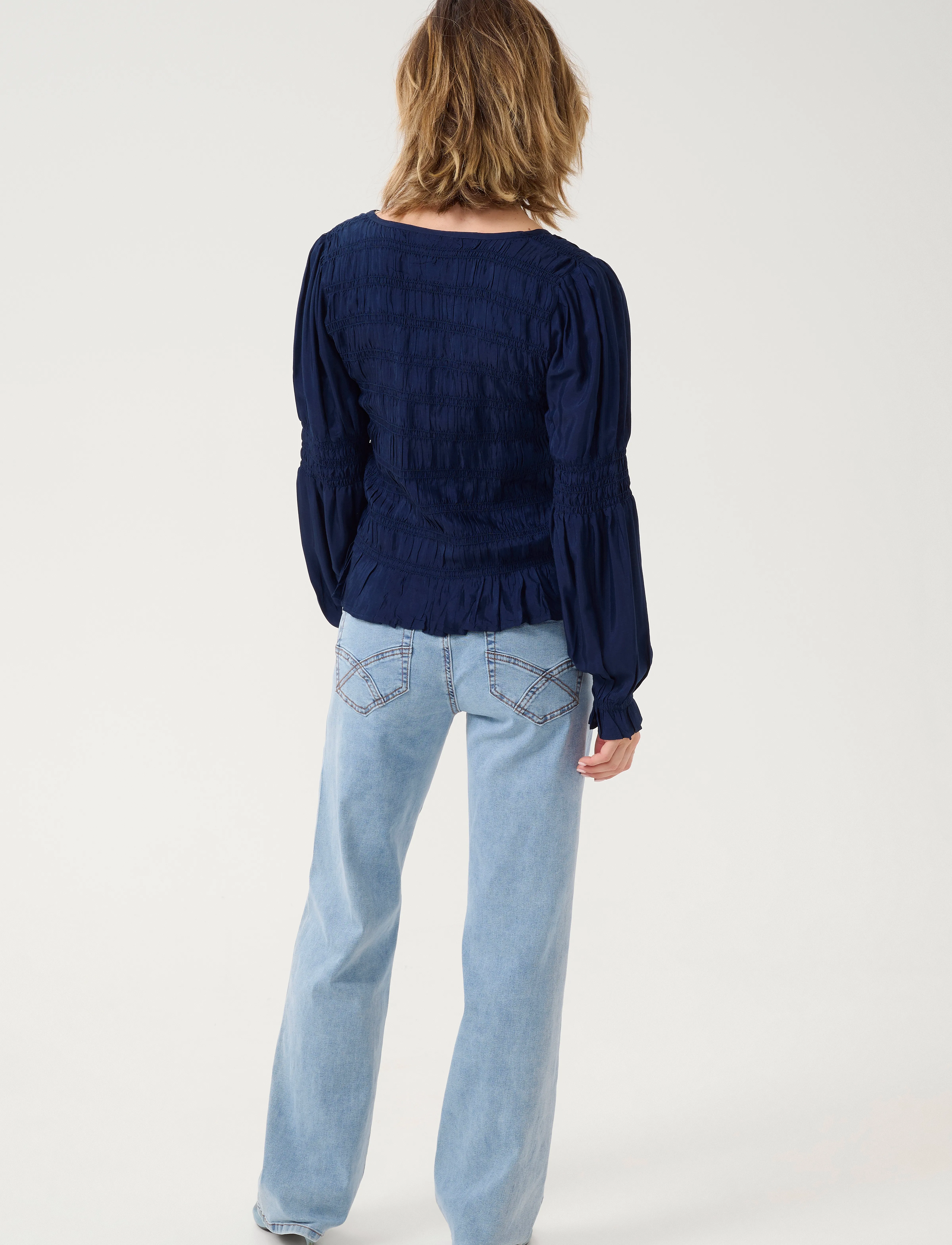 Cream - CRHenva LS Blouse - lyhythihaiset puserot - dress blues - 4
