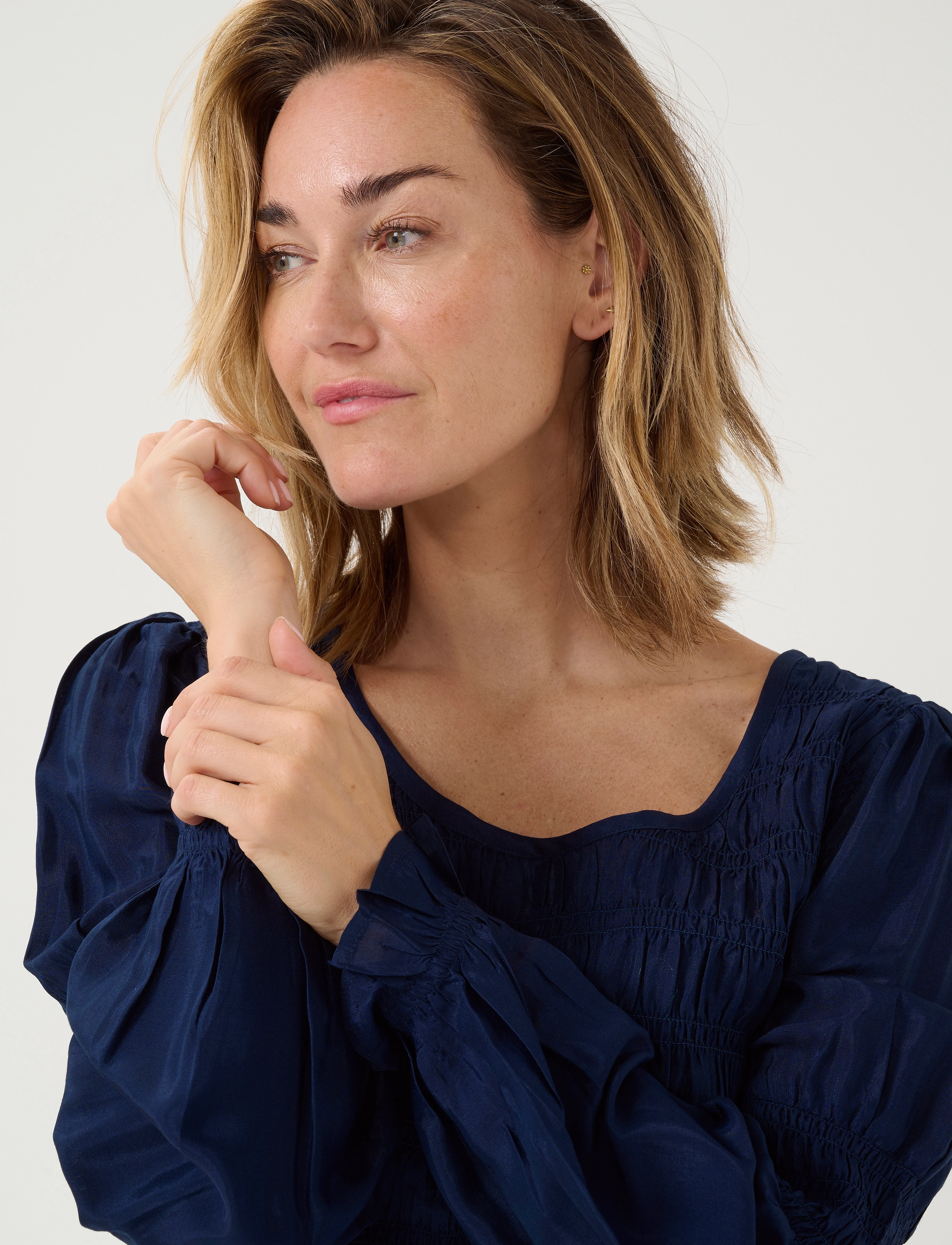 Cream - CRHenva LS Blouse - lyhythihaiset puserot - dress blues - 5
