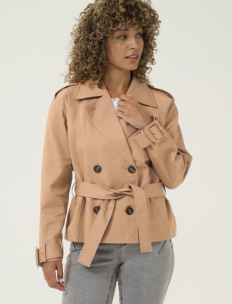 Cream - CRRea Crop Trenchcoat - cinnamon swirl - 0