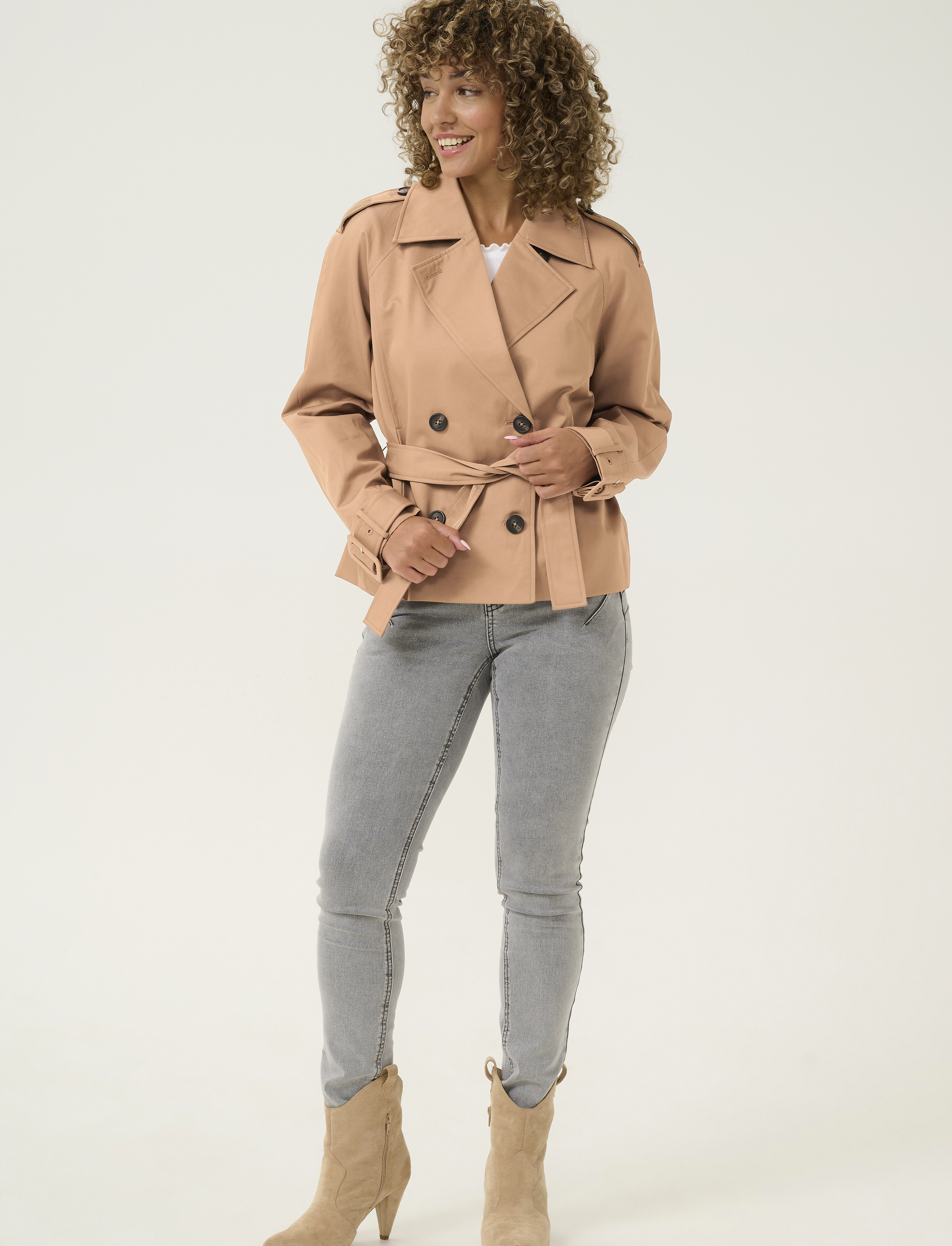 Cream - CRRea Crop Trenchcoat - cinnamon swirl - 3